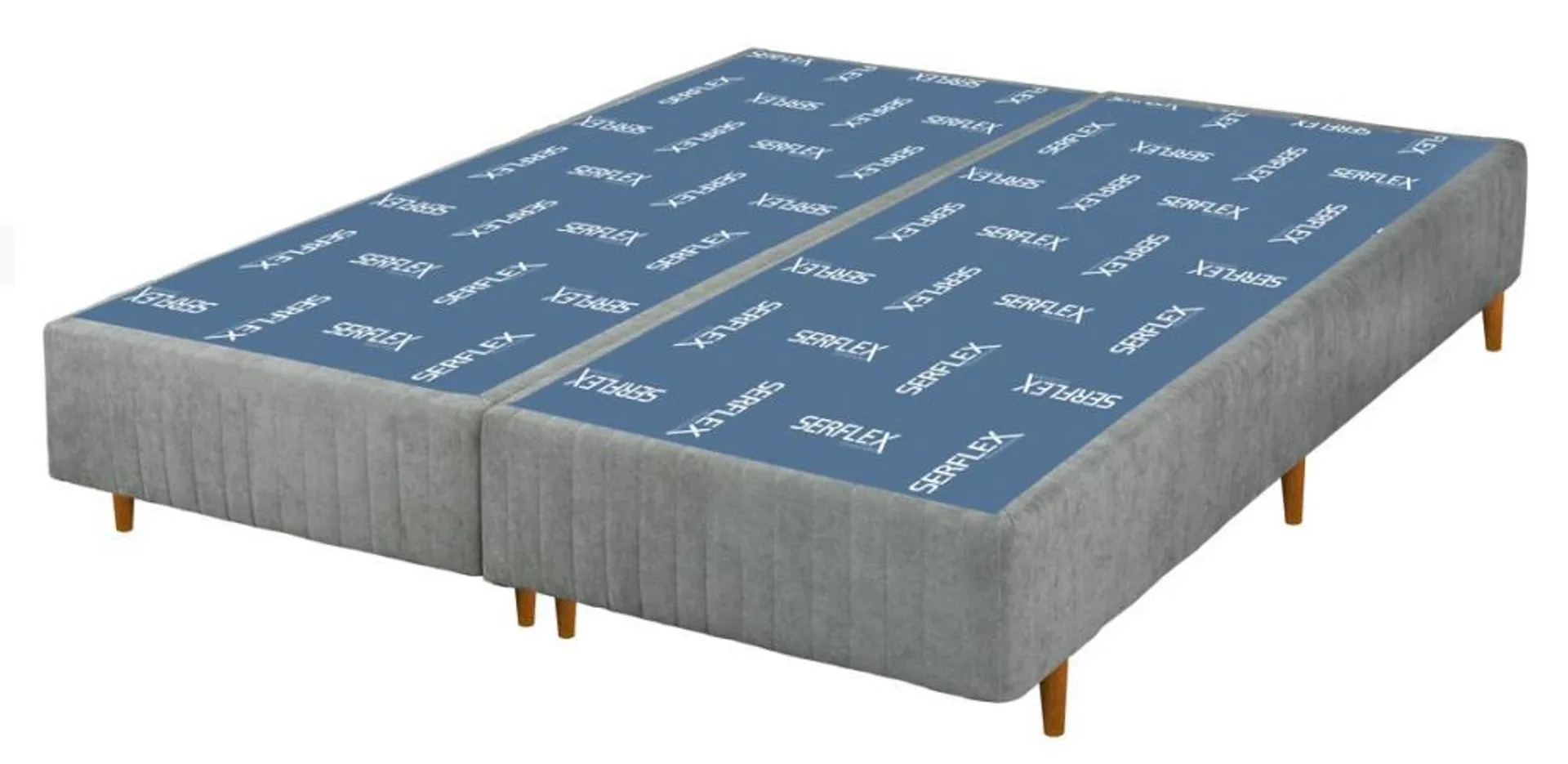 Base Cama Box Queen 1,58 Teseu Cinza