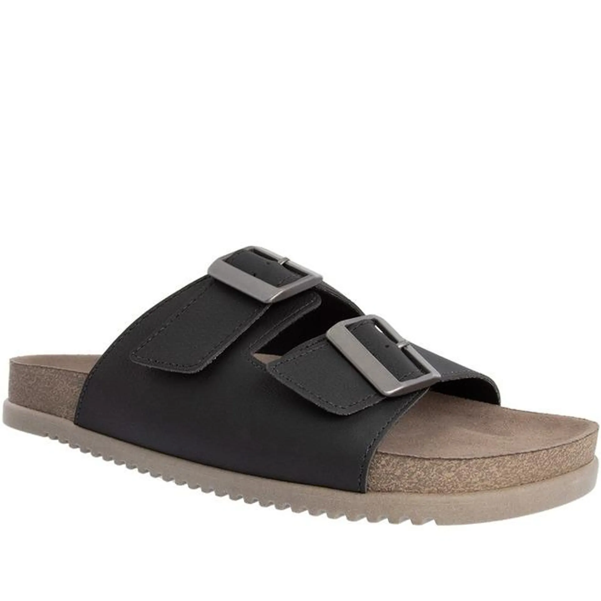 Chinelo Papete BR Sport Flat Fivelas Camurça Preto