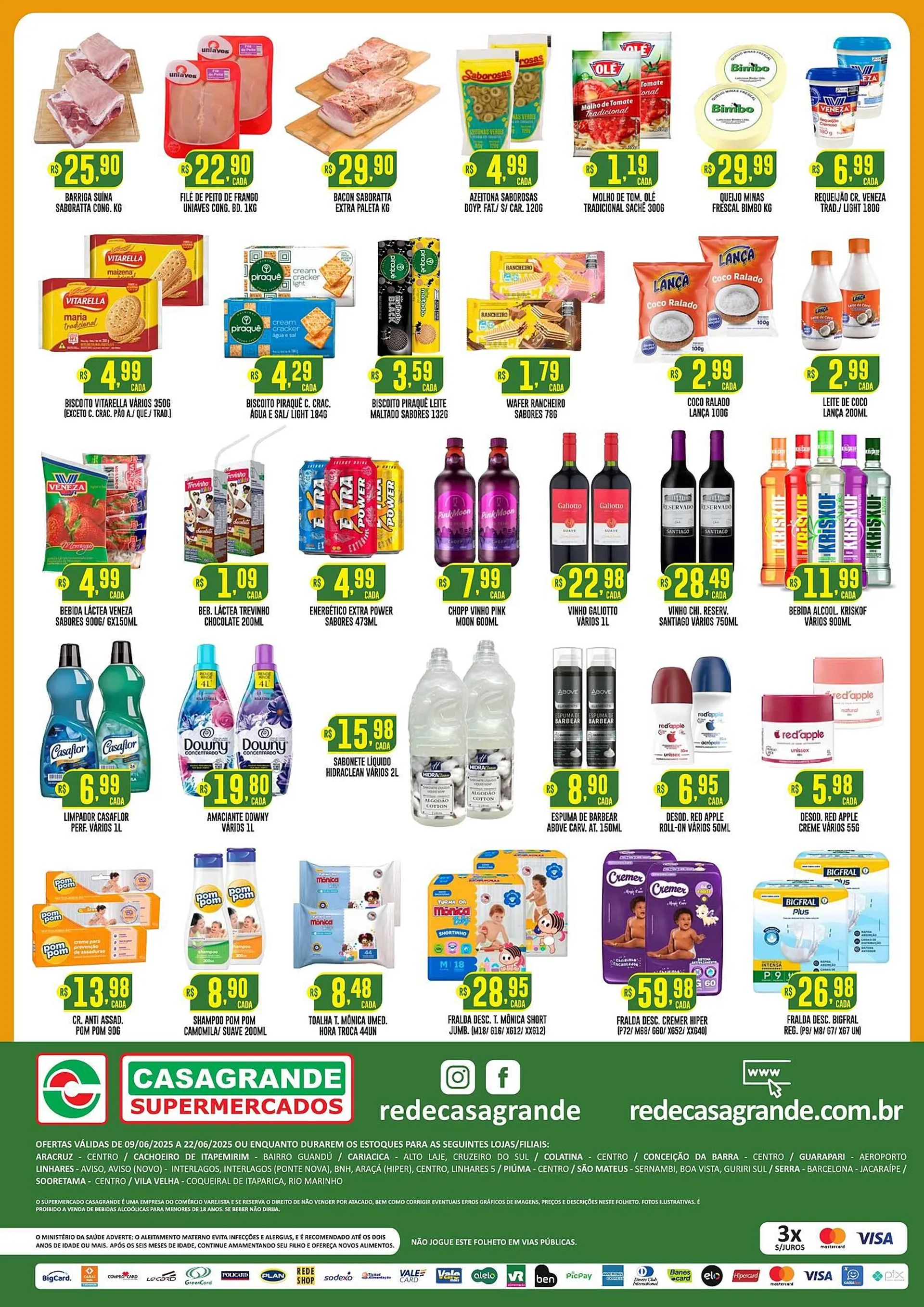 Encarte de Catálogo Casagrande Supermercados 9 de junho até 22 de junho 2025 - Pagina 2