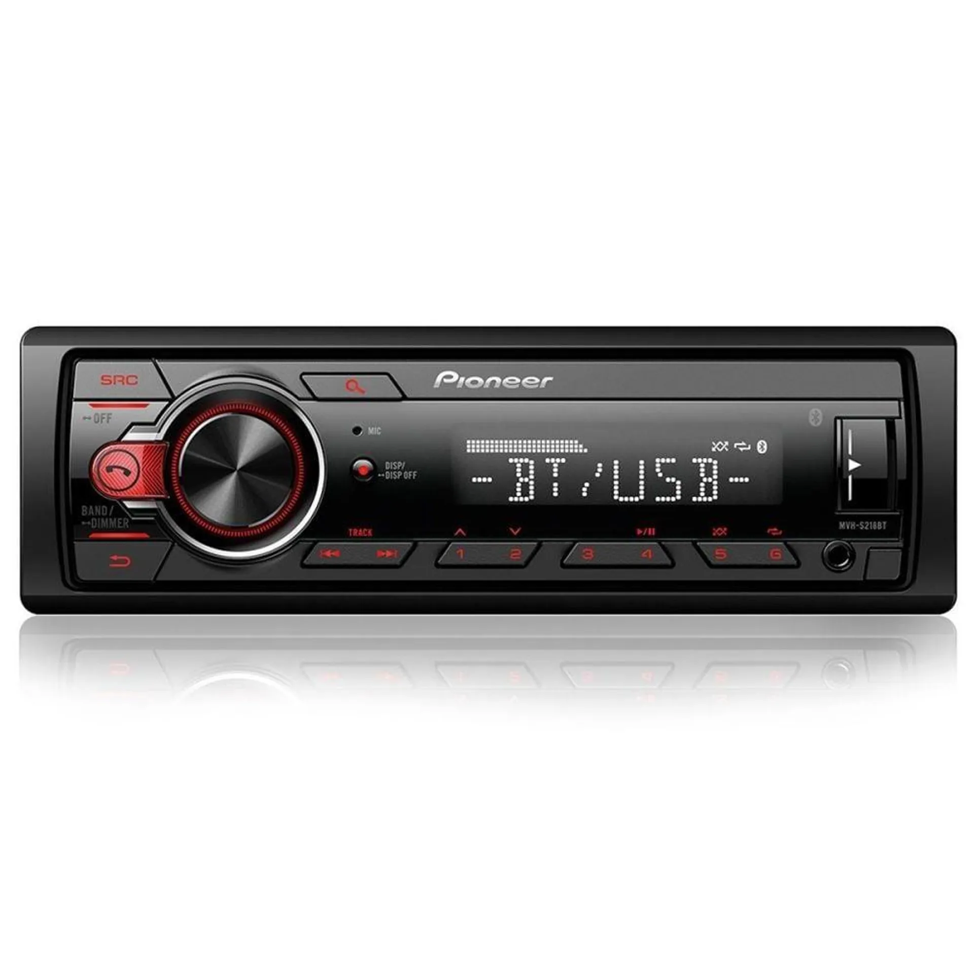 Rádio Automotivo Pioneer Mp3 Player Usb Aux Am/Fm Bluetooth Mvh-S218bt - 1 DIN