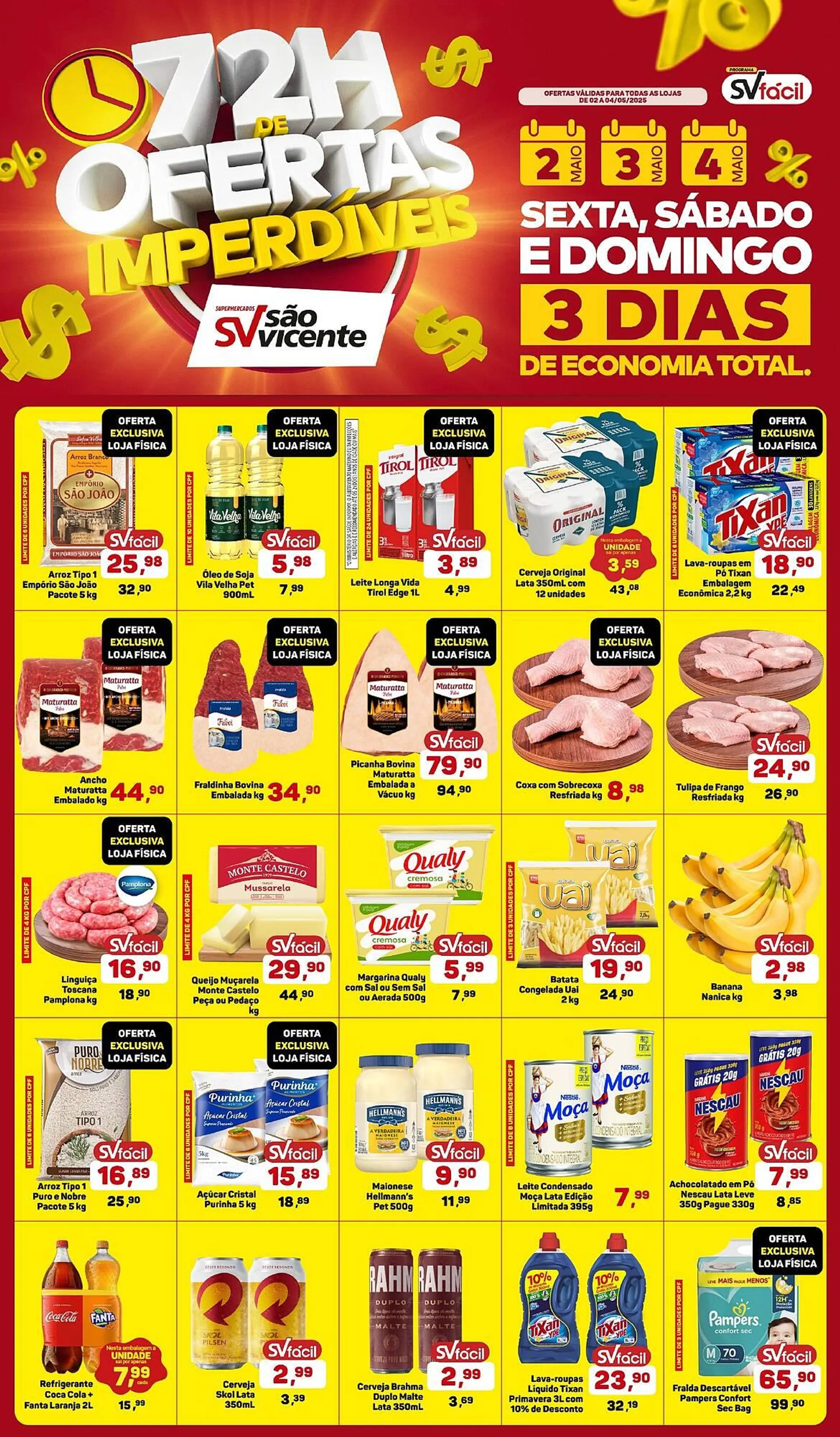 Encarte de Catálogo Supermercados São Vicente 2 de maio até 4 de maio 2025 - Pagina 1