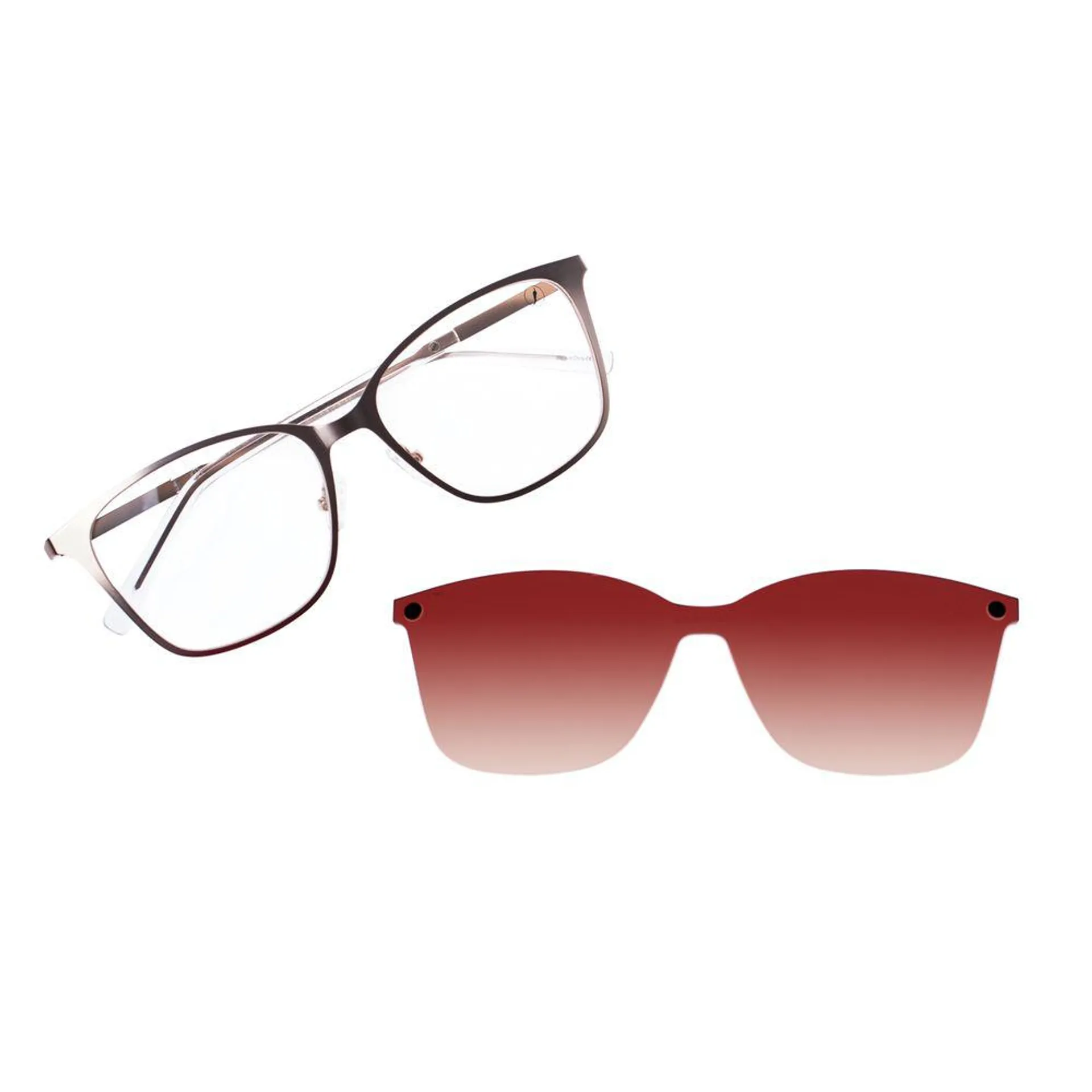 Armação Para Óculos de Grau Feminino Chilli Beans Multi 2 Em 1 Rosé - LV.MU.0554.9595 G