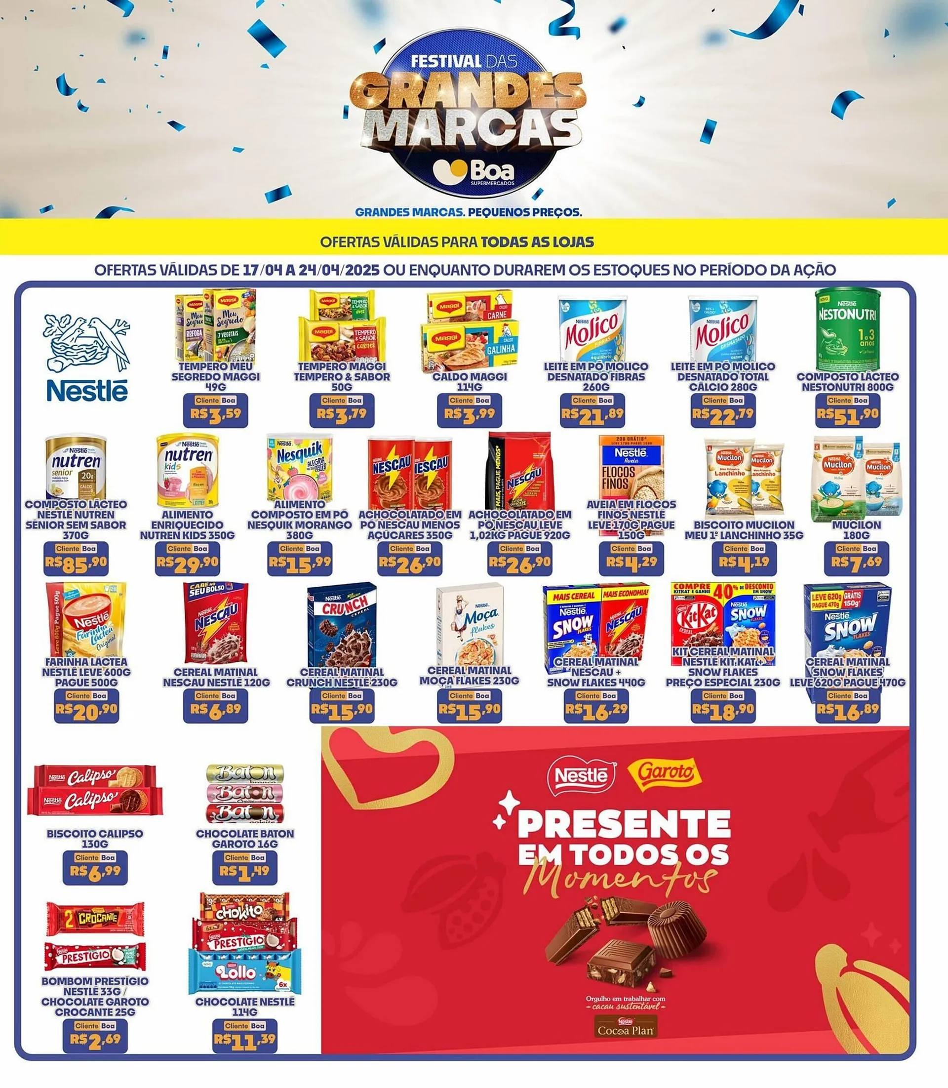 Encarte de Catálogo Boa Supermercados 17 de abril até 24 de abril 2025 - Pagina 1
