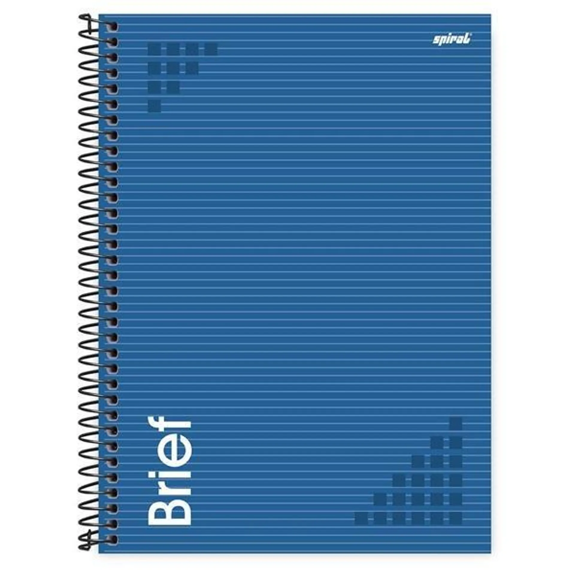 Caderno Universitário Capa Dura 1X1 80 Folhas Brief Azul Spiral - PT 1 UN