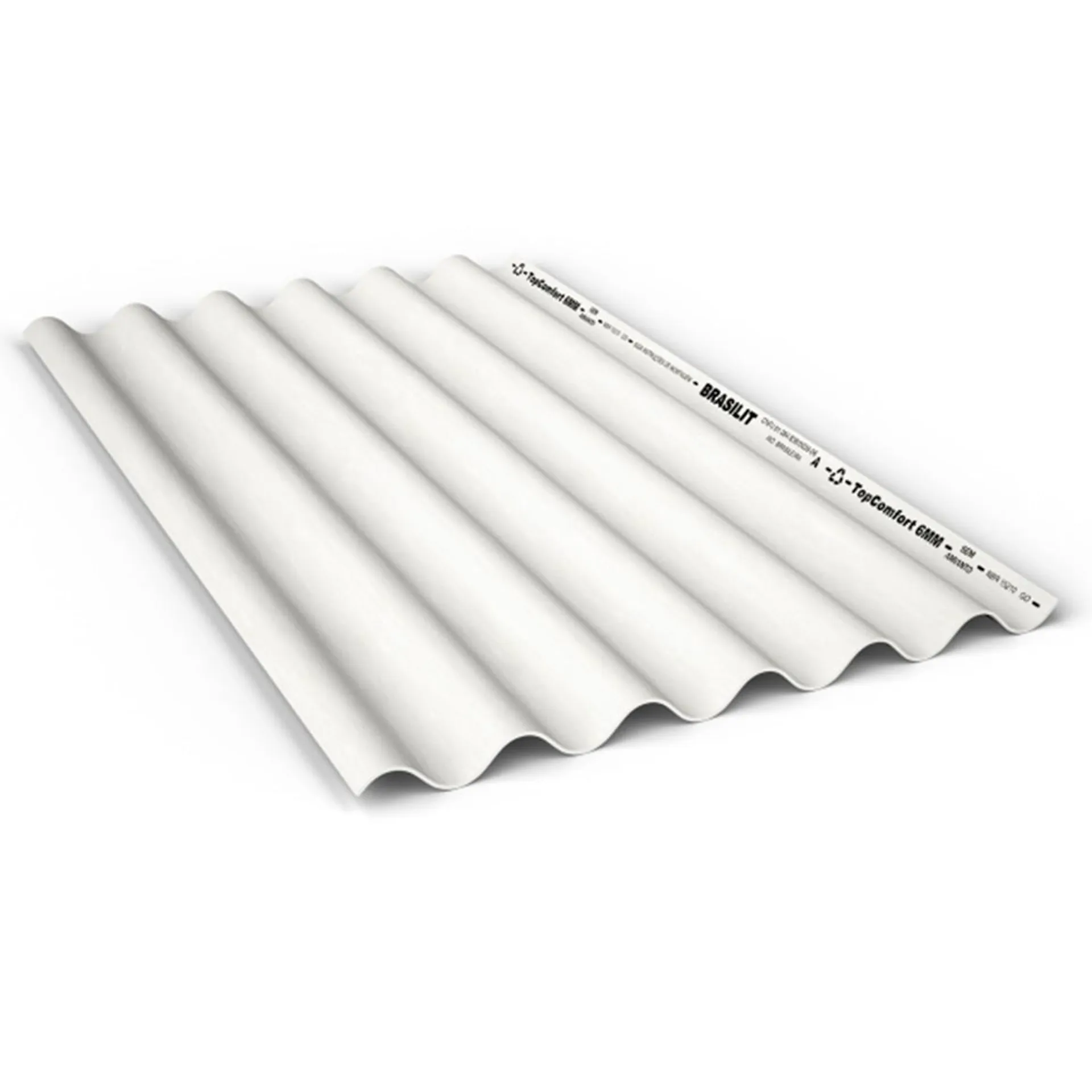 Telha Brasilit Térmica TopConfort Fibrocimento Ondulada 5mm 1,10x2,44 m Branco