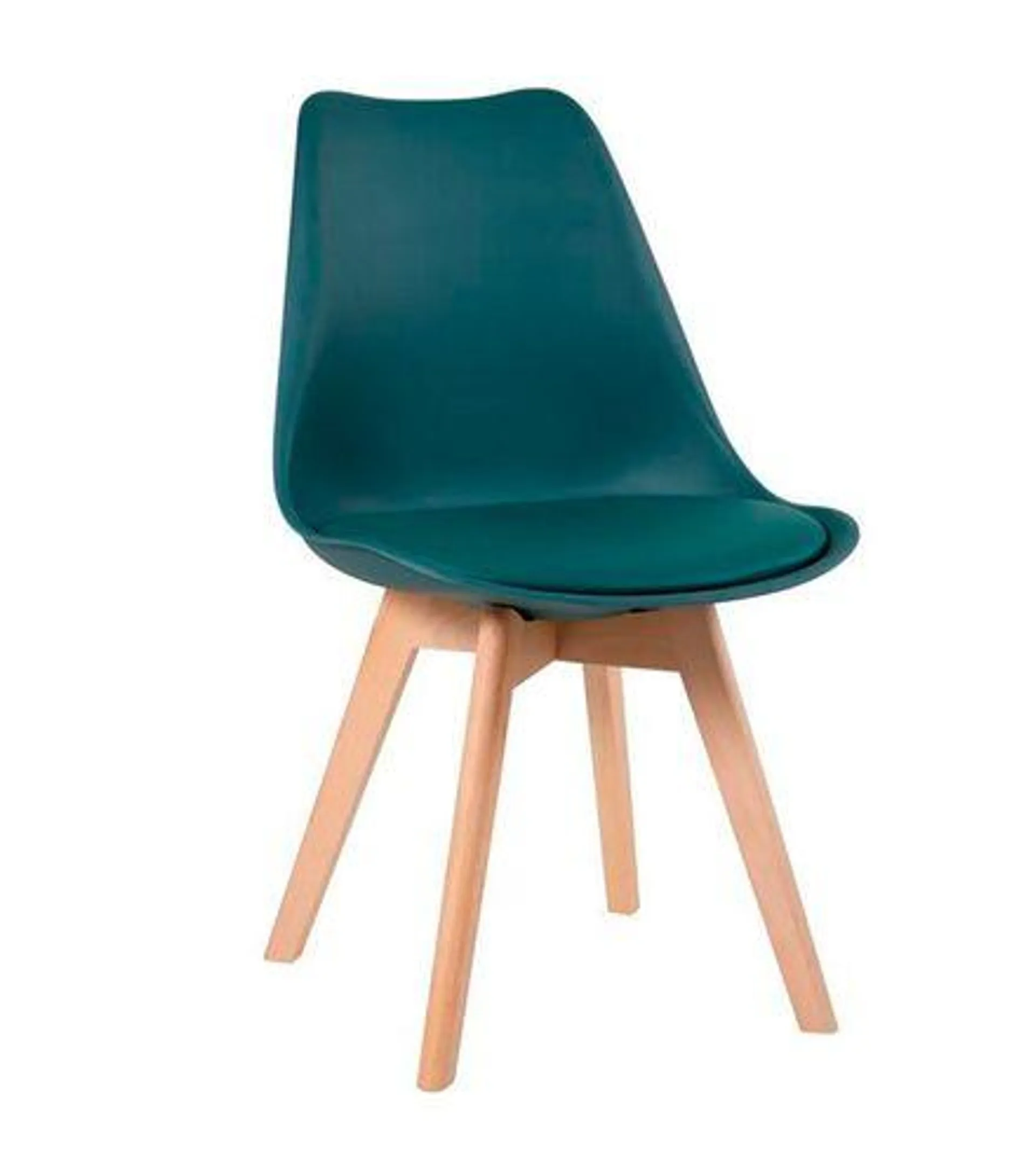 Cadeira Eames Eiffel Wood Leda Estofada Verde Mozaic