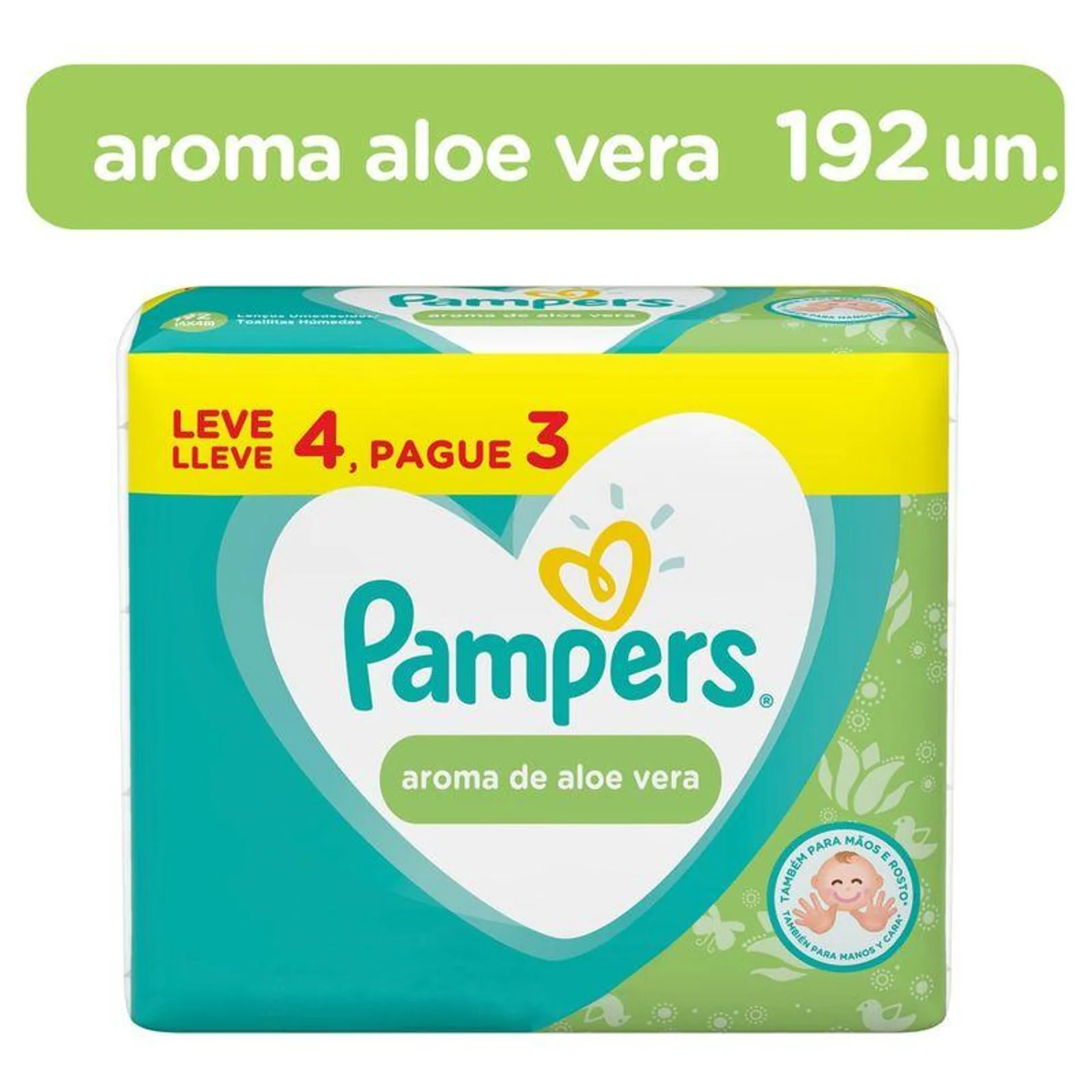 Lenço Umedecido Pampers Aloe Vera L4P3 – 192 unidades