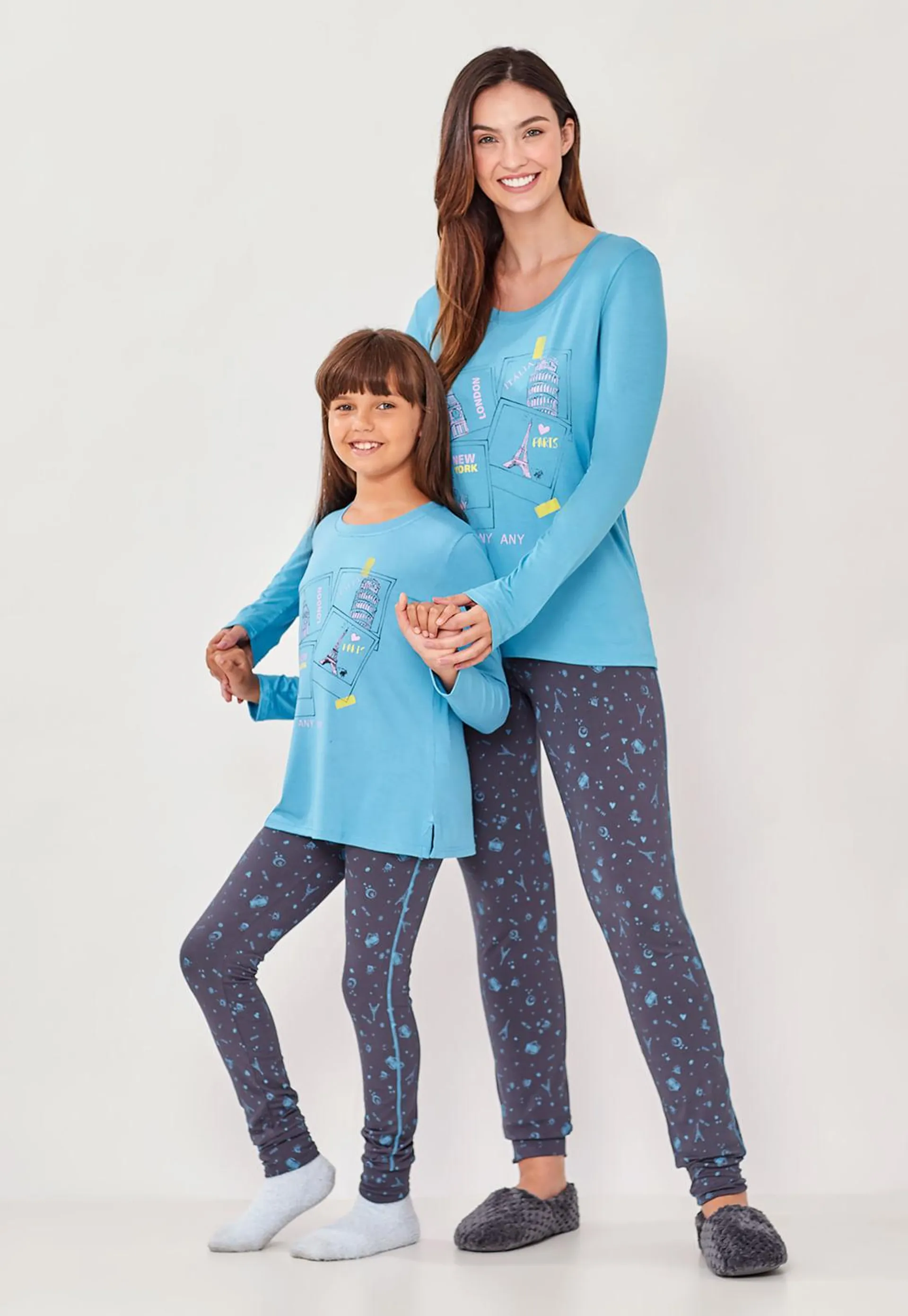 Pijama Infantil Feminino Manga Longa Love Trip