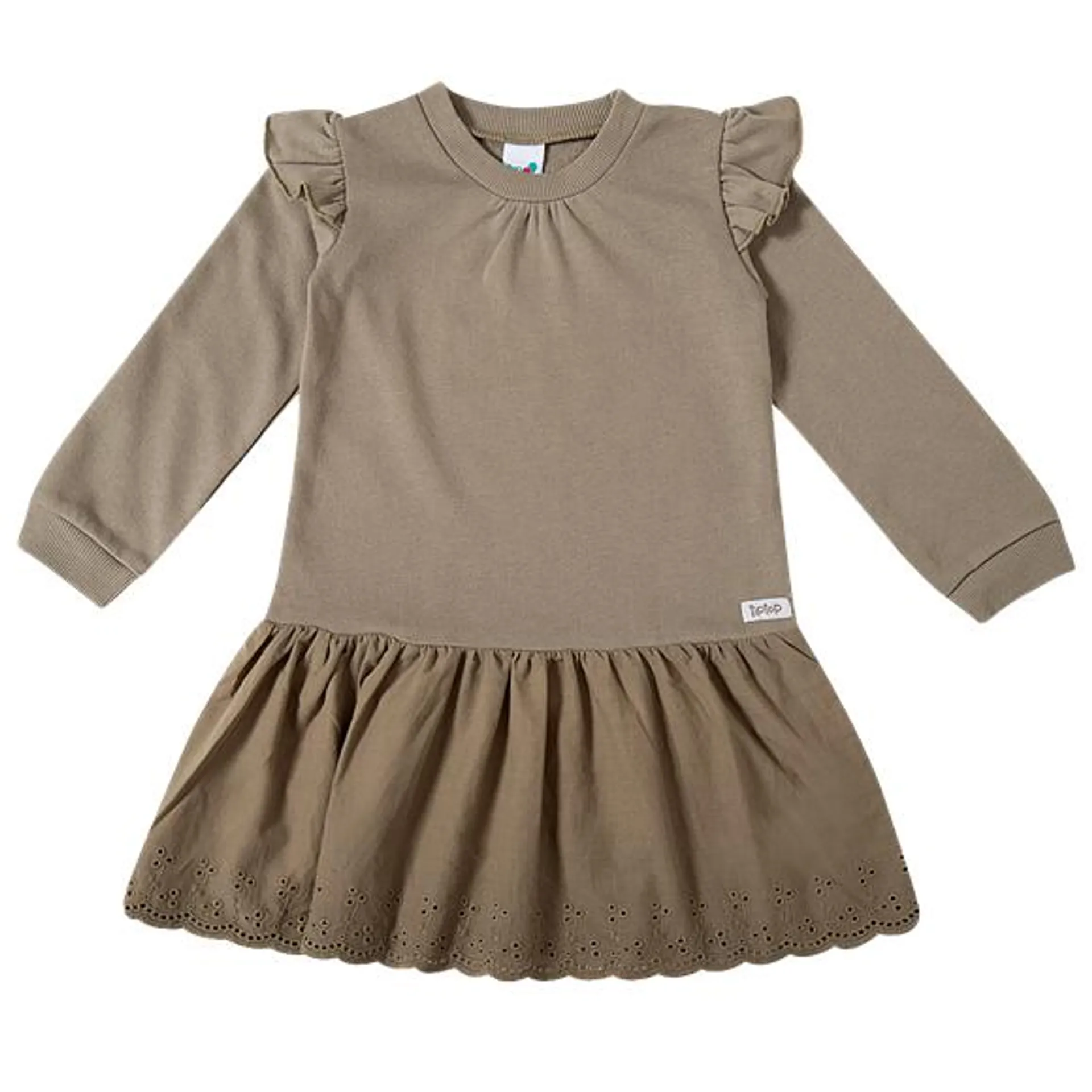 Vestido manga longa verde escuro moletinho kids tip top