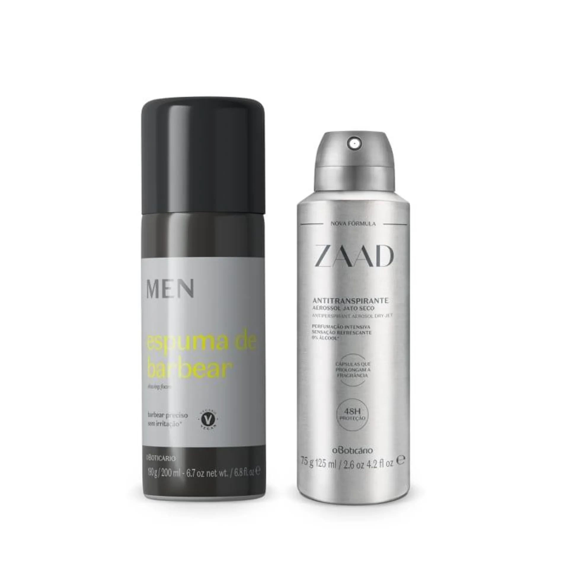 Combo Espuma para Barbear MEN 190g + Desodorante Antitranspirante Zaad 75g/125ml