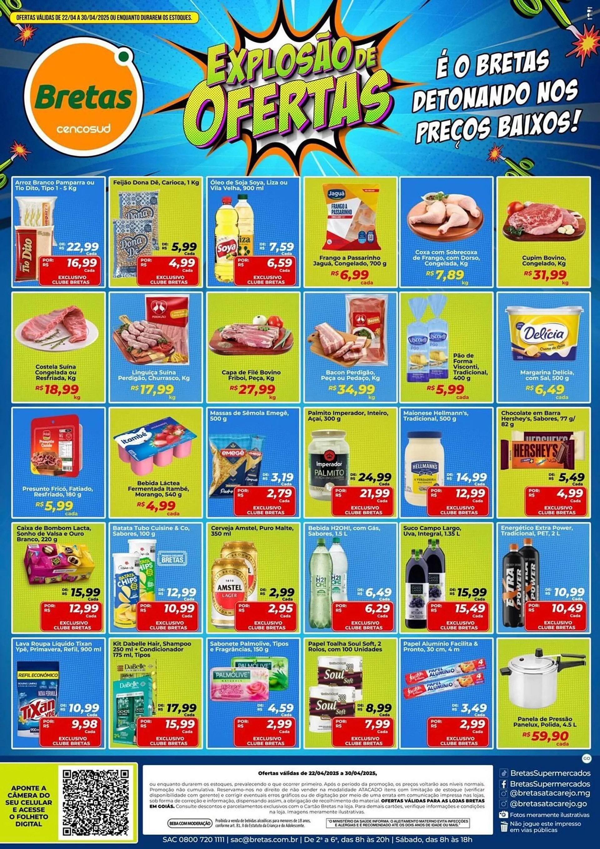 Encarte de Catálogo Supermercados Bretas 22 de abril até 30 de abril 2025 - Pagina 1