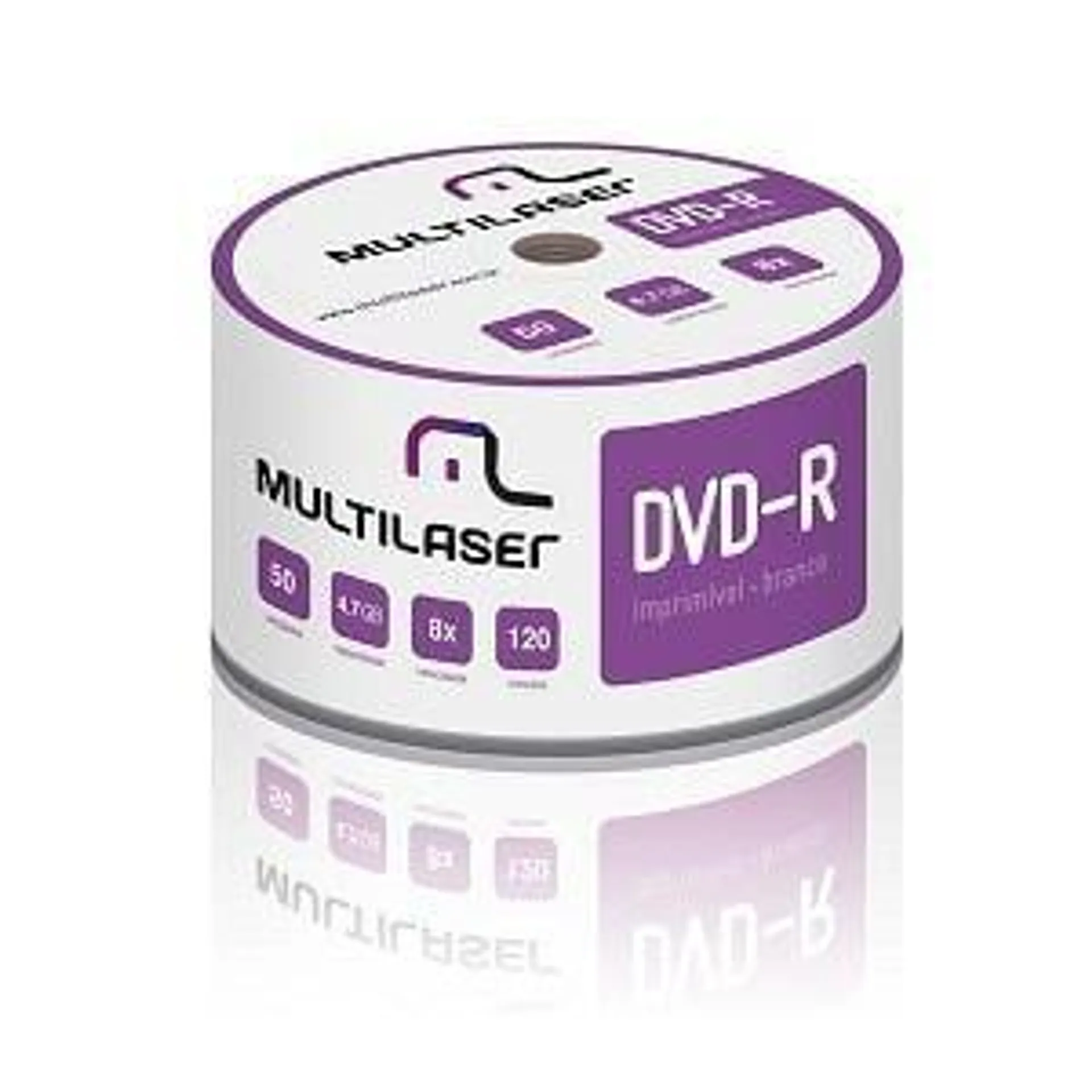 DVD-R imprimível 4.7Gb c/50 8X, DV052, MULTILASER