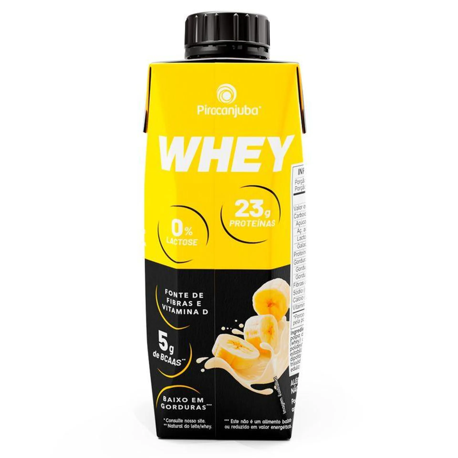 Bebida Láctea Uht Piracanjuba Whey 23g Proteinas Zero Lactose Banana 250ml