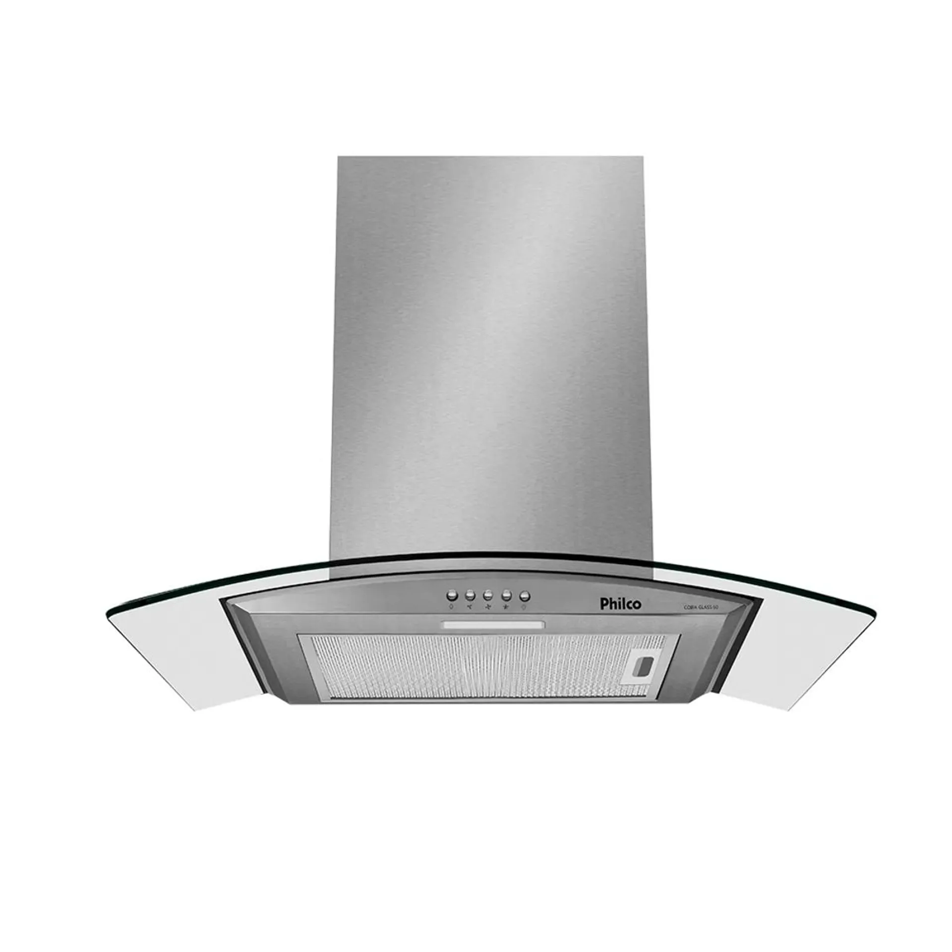 Coifa de Parede com Vidro Curvo Philco, 60cm, 3 Velocidades, Aço Inox - PCO60G