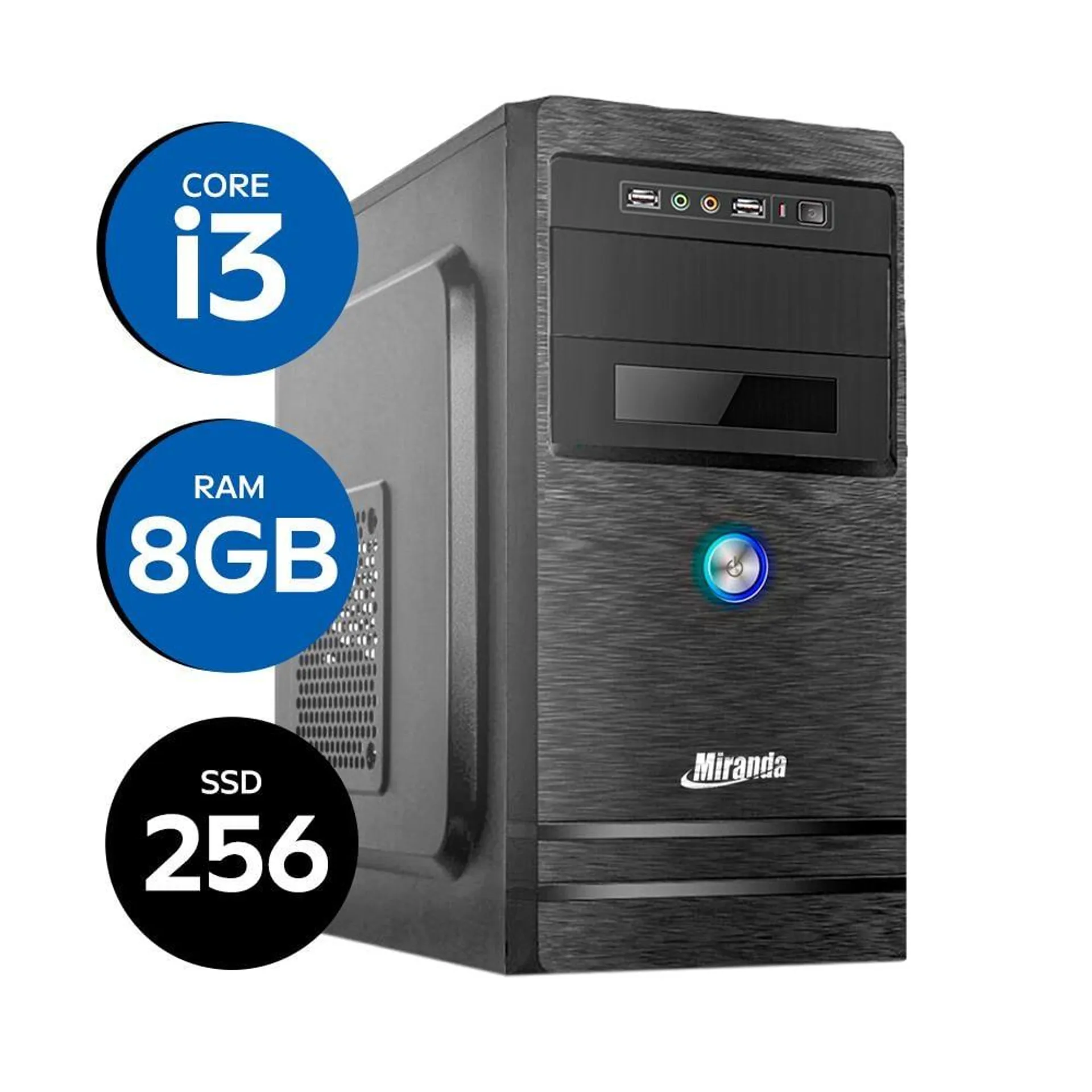 Computador Miranda Core i3-10305T, Memória 8GB, SSD 256GB, Linux, LOGIN