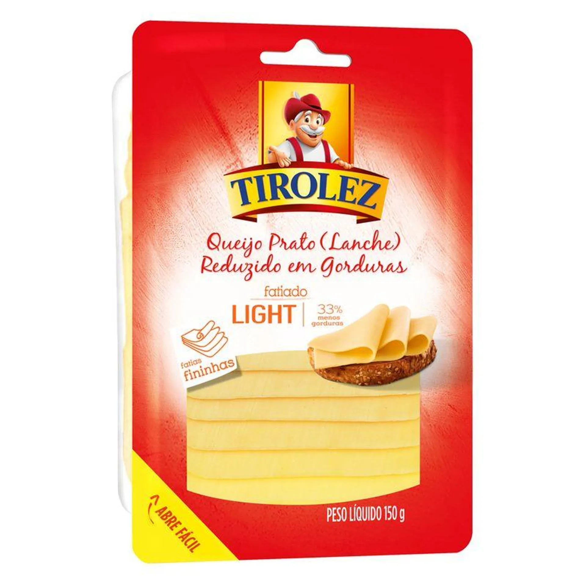 Queijo Prato Tirolez 150g Light Fatiado