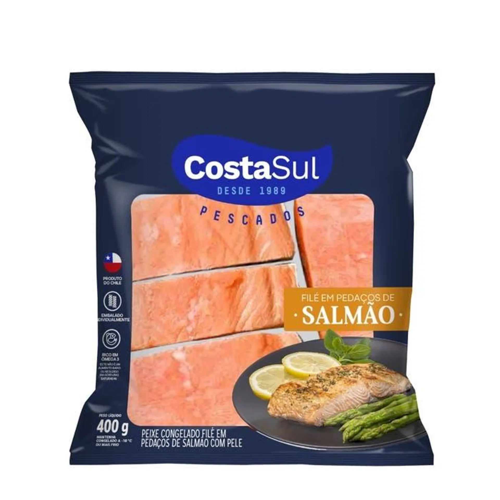 Filé De Salmão Em Pedaços Costa Sul 400g