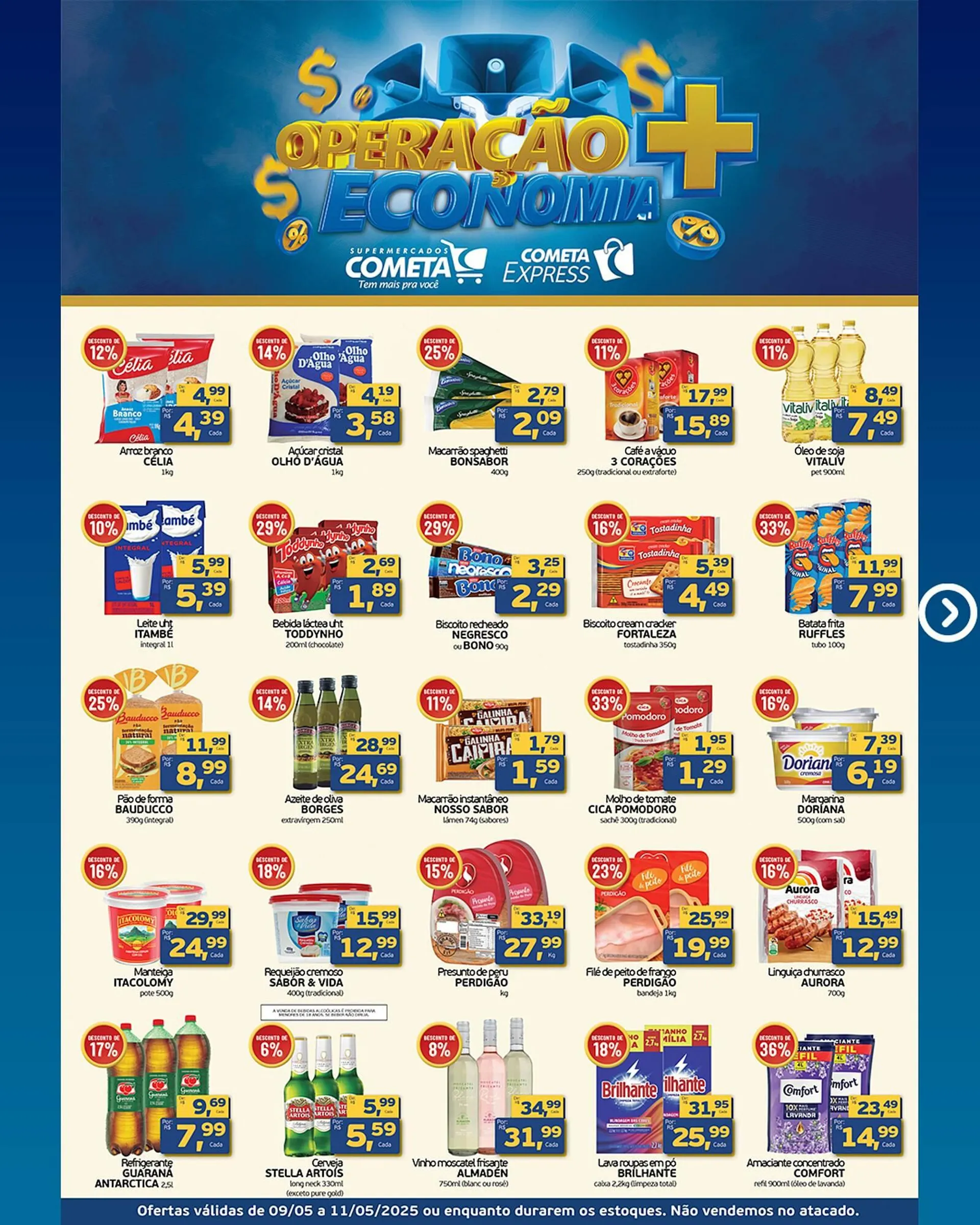 Encarte de Catálogo Cometa Supermercados 9 de maio até 11 de maio 2025 - Pagina 1