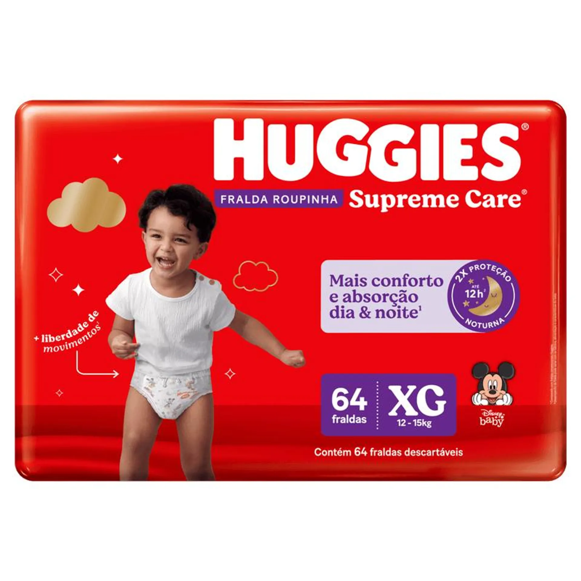 Fralda Huggies Supreme Care XG - Roupinha - 64 unidades