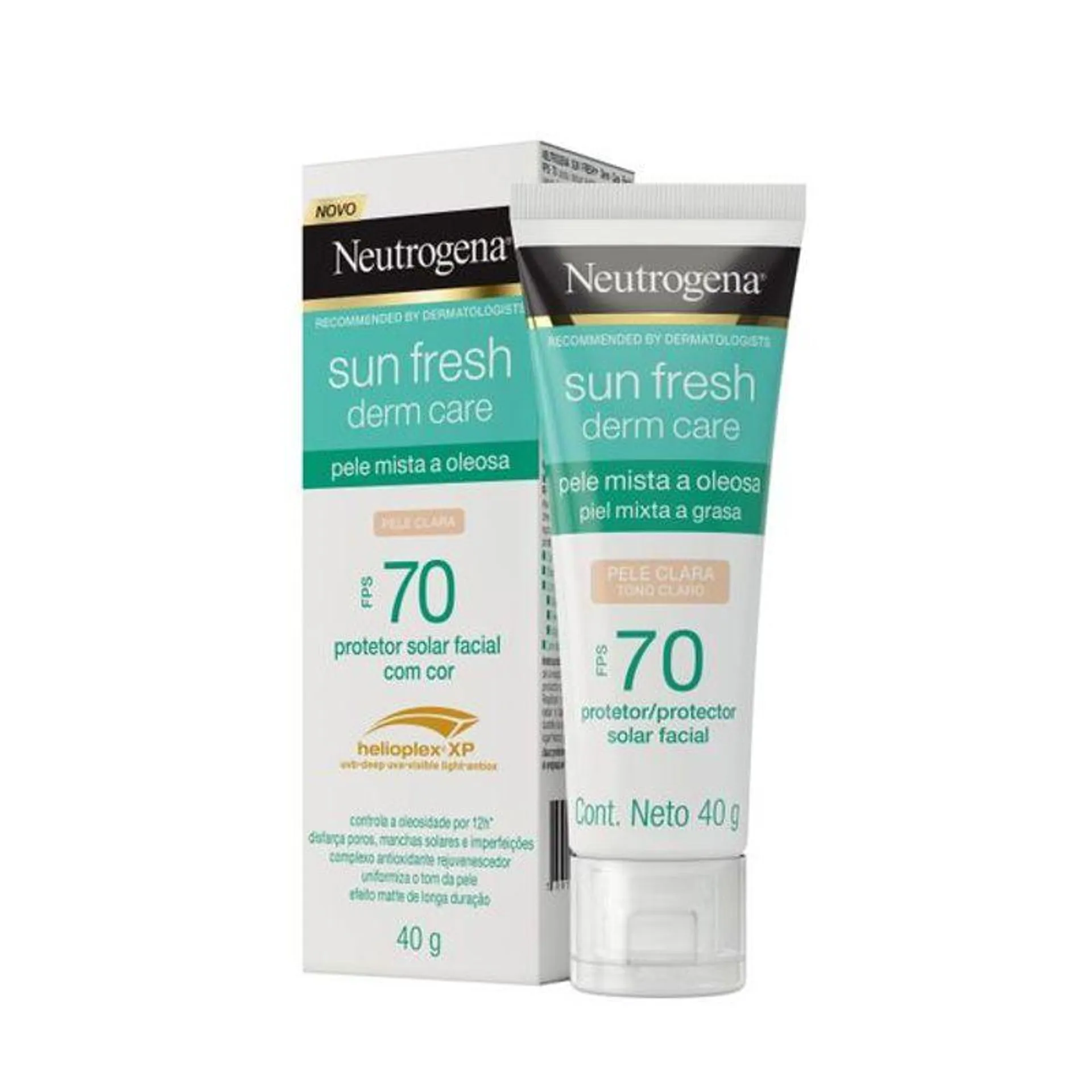 Protetor Solar Facial Neutrogena Sun Fresh Derm Care Pele Clara FPS70 40g