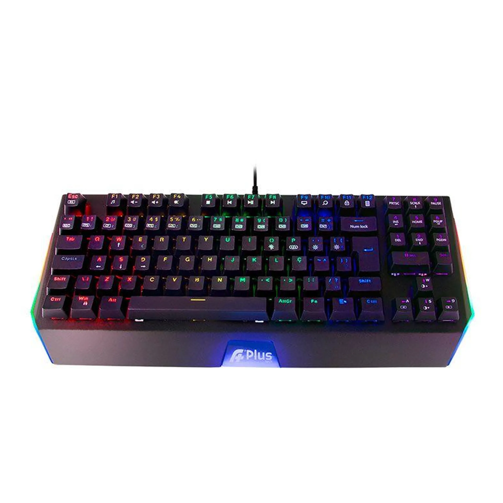 Teclado Mecanico Gamer A+ Plus Tech Mizu, Rainbow, ABNT2, Switch Vermelho, Preto, AP-KB-3990