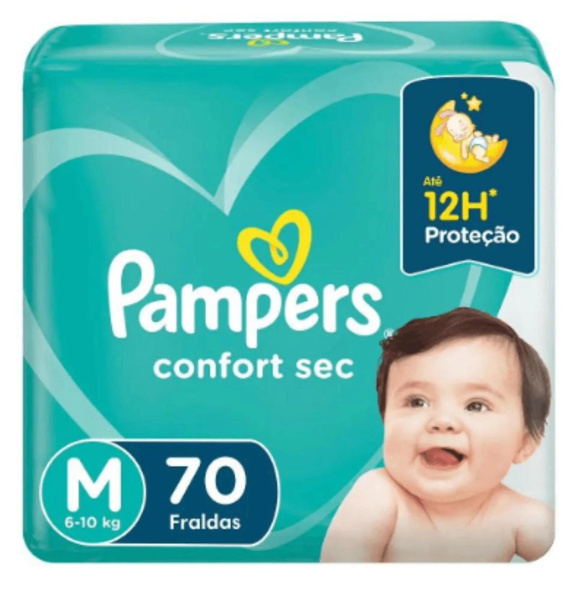 Fralda Pampers Confort Sec M - 70 unidades