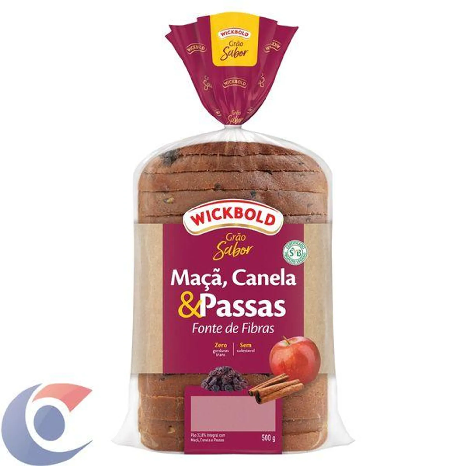 Pão Integral Wickbold Grão Sabor Maçã, Canela E Passas 450g