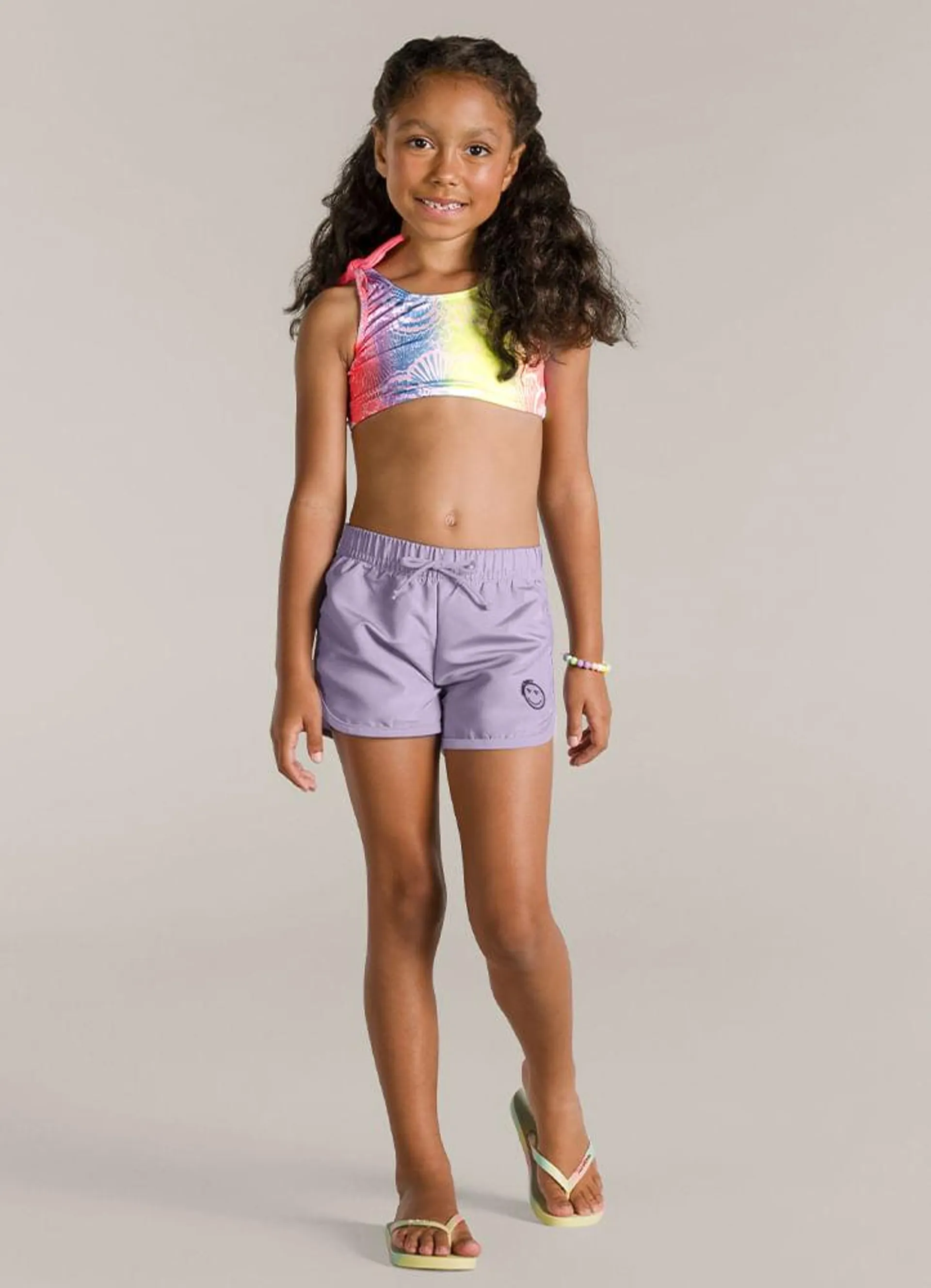 Shorts em microfibra infantil menina Brandili