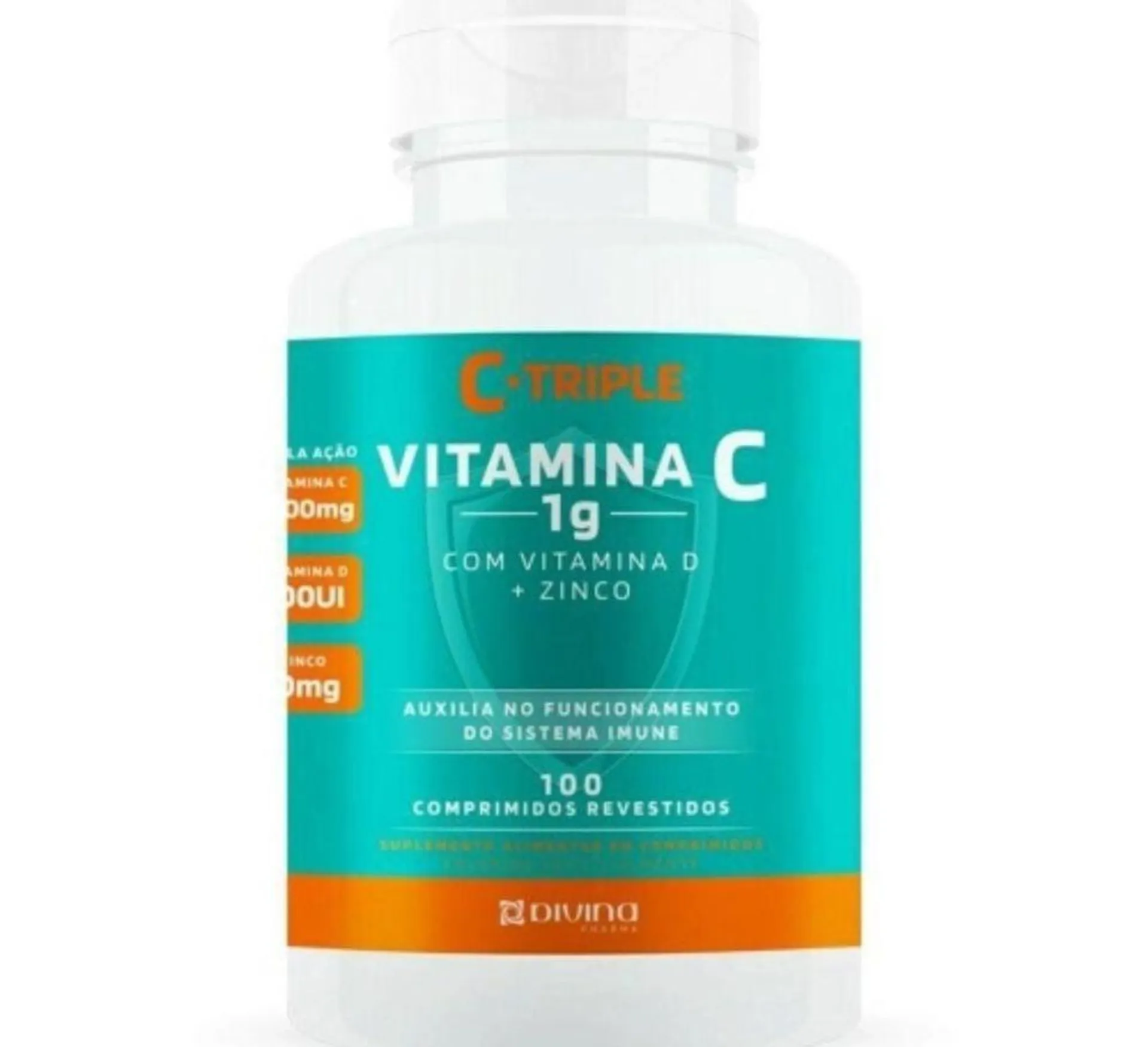 Vitamina C 1 gr com Vitamina D e Zinco C-Triple 100 comprimidos