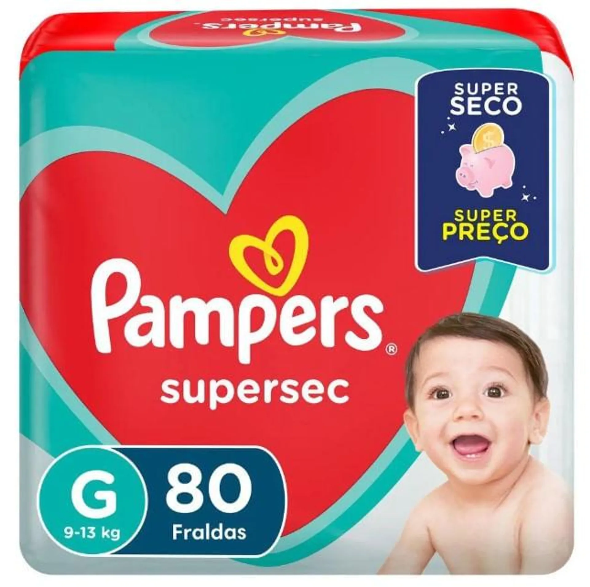 FRALDA PAMPERS SUPERSEC JUMBO G 80UN