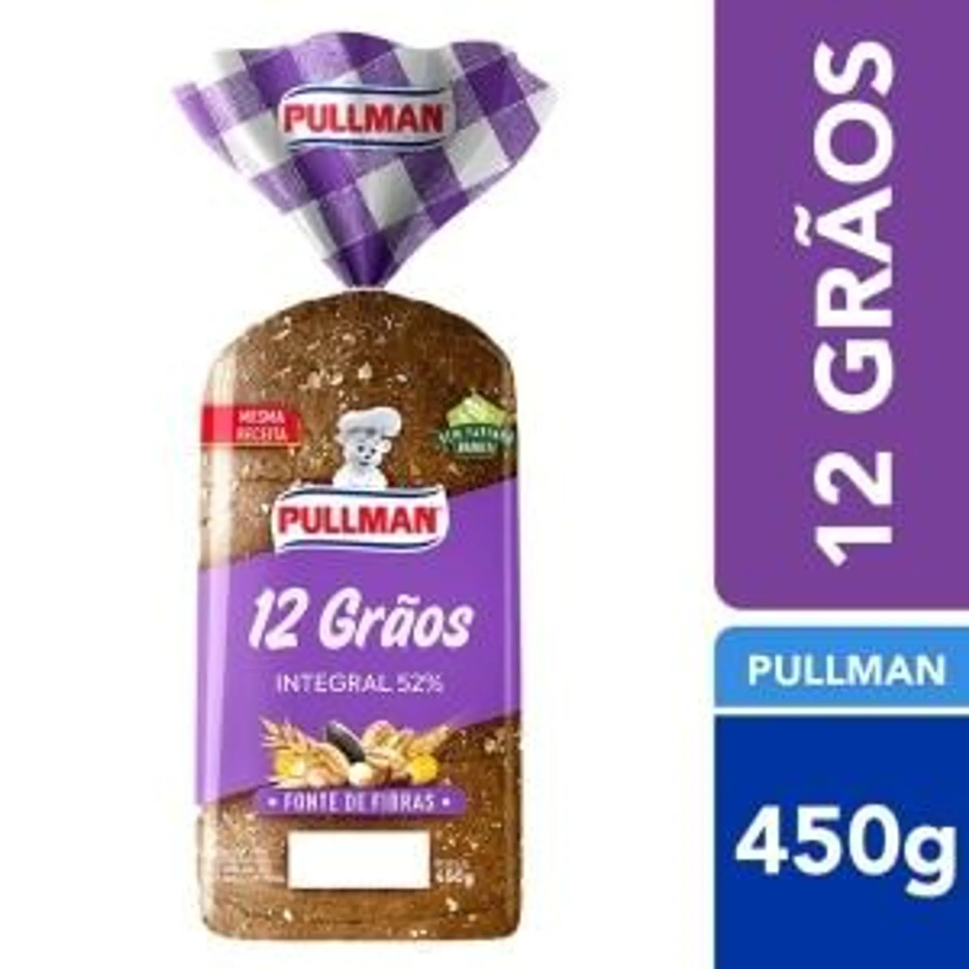 Pão de Forma 12 Grãos Integral Pullman 450g