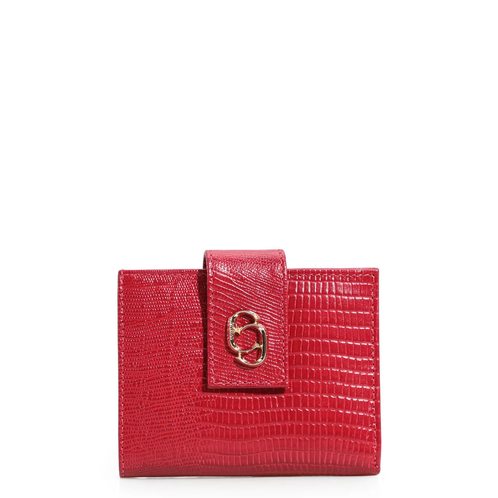 Carteira Couro Lezard Vermelho