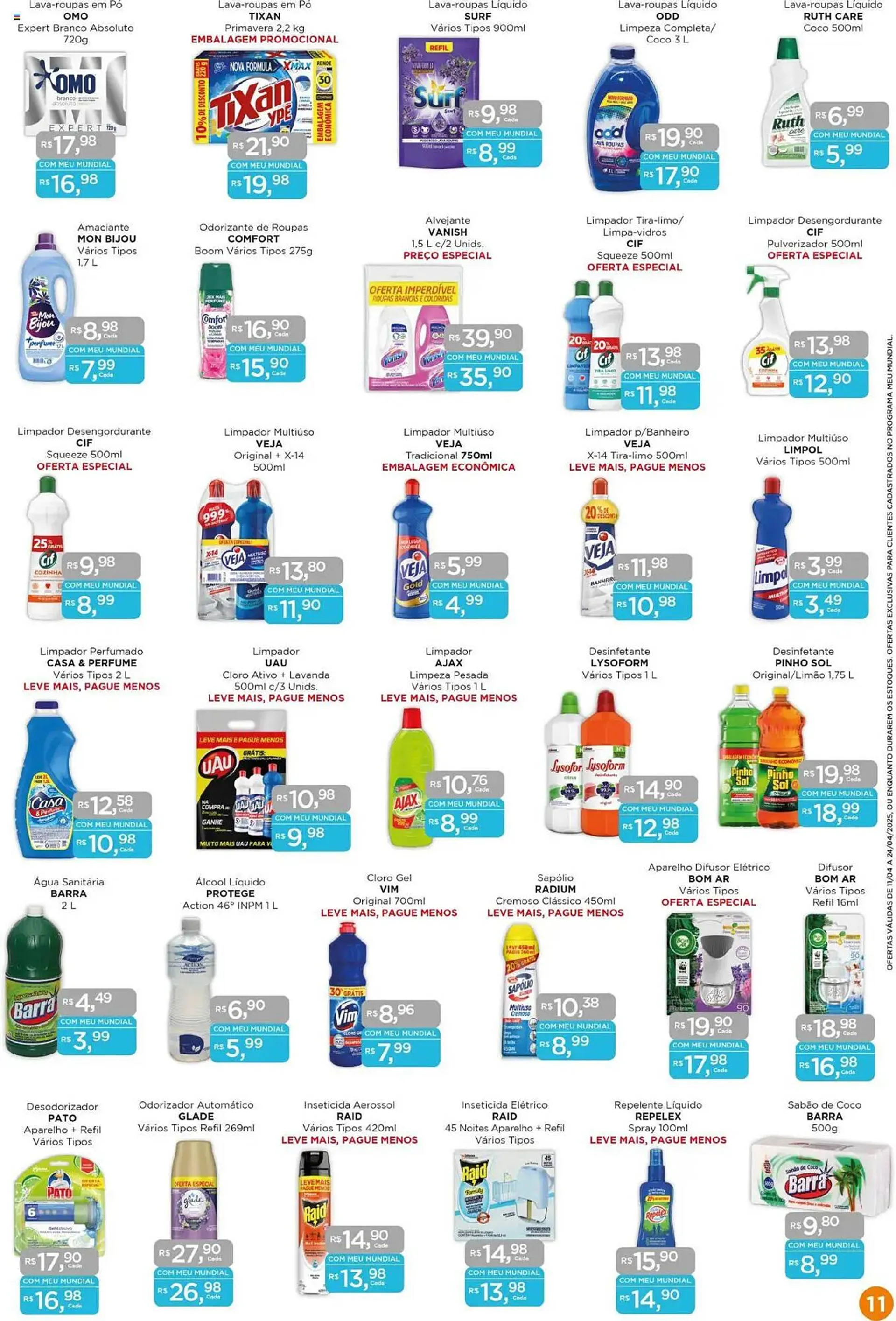 Encarte de Catálogo Supermercados Mundial 11 de abril até 24 de abril 2025 - Pagina 11