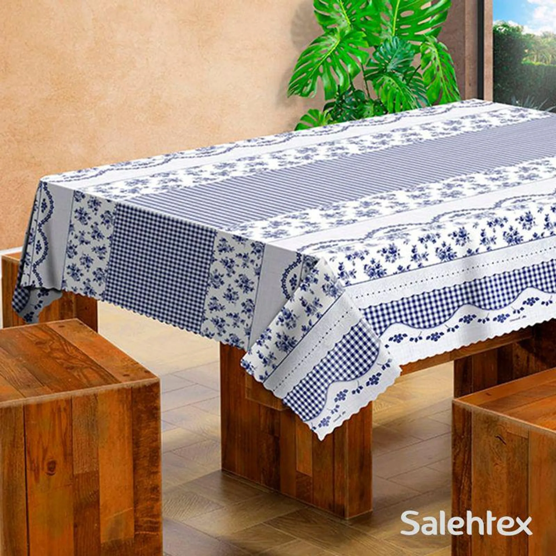 Toalha Mesa Pvc Térmica Retangular Portuguesa 138x220cm - Salehtex