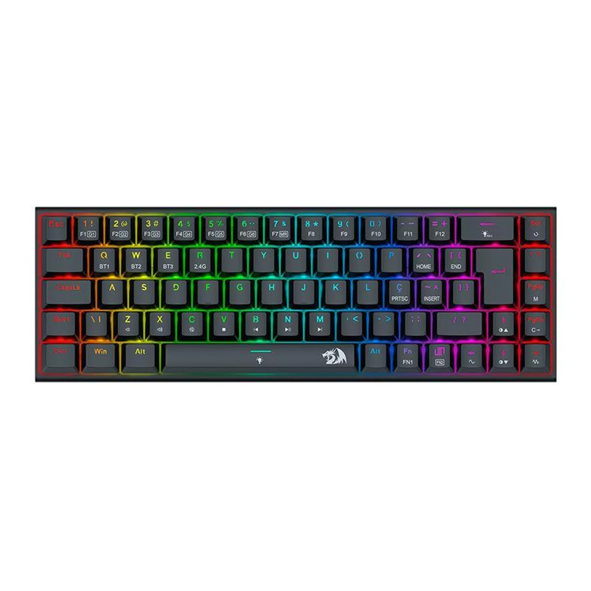 Teclado Mecanico Gamer Redragon Ryze Pro, RGB, Wireless, Switch Brown, K633RGB-PRO-PT-BROWN