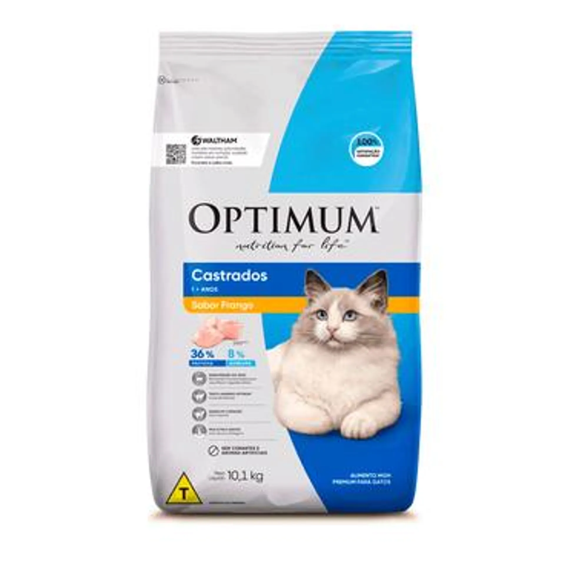 Ração Optimum para Gatos Adultos Castrados Frango 10,1 kg