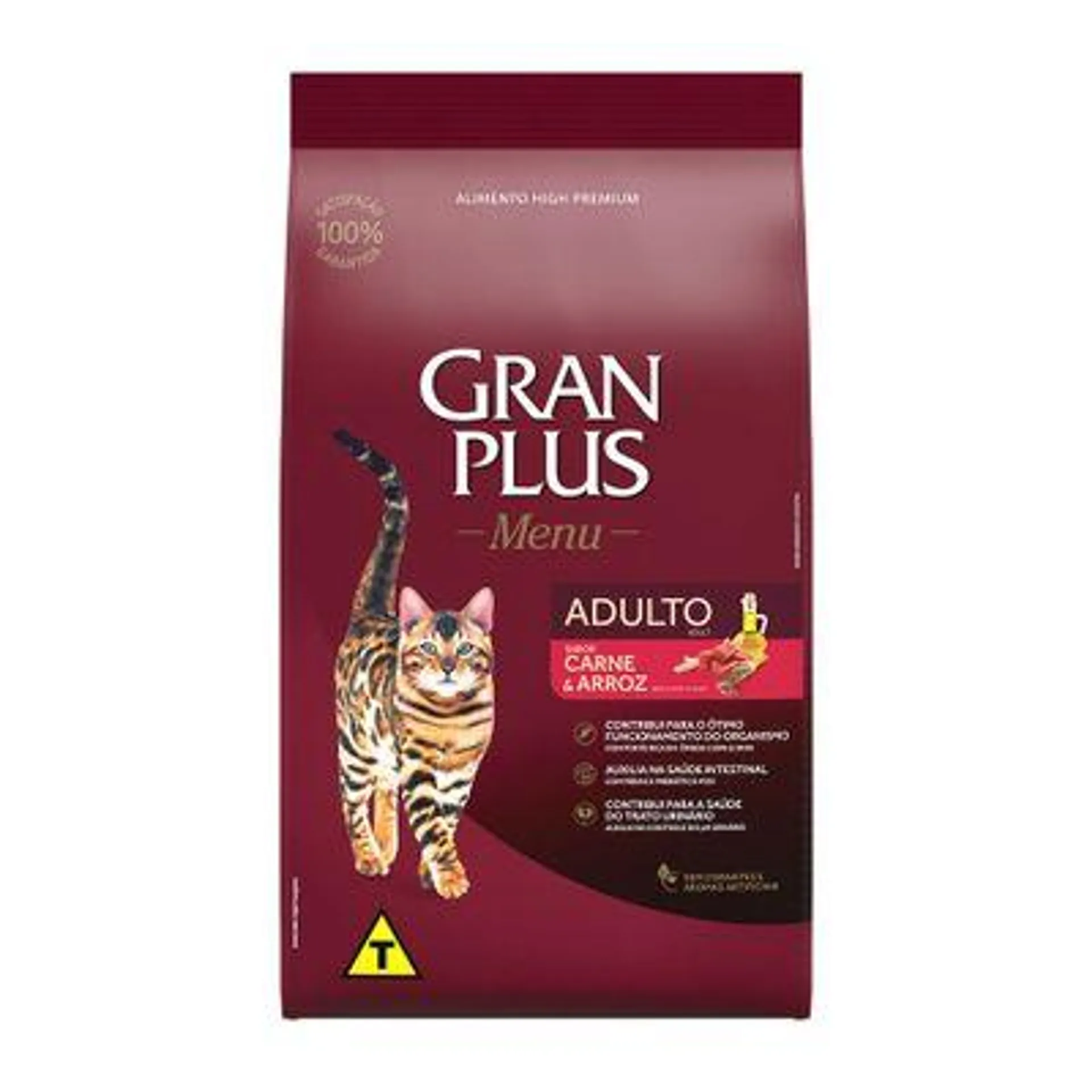 Ração GranPlus Gatos Adultos Carne e Arroz 3 kg