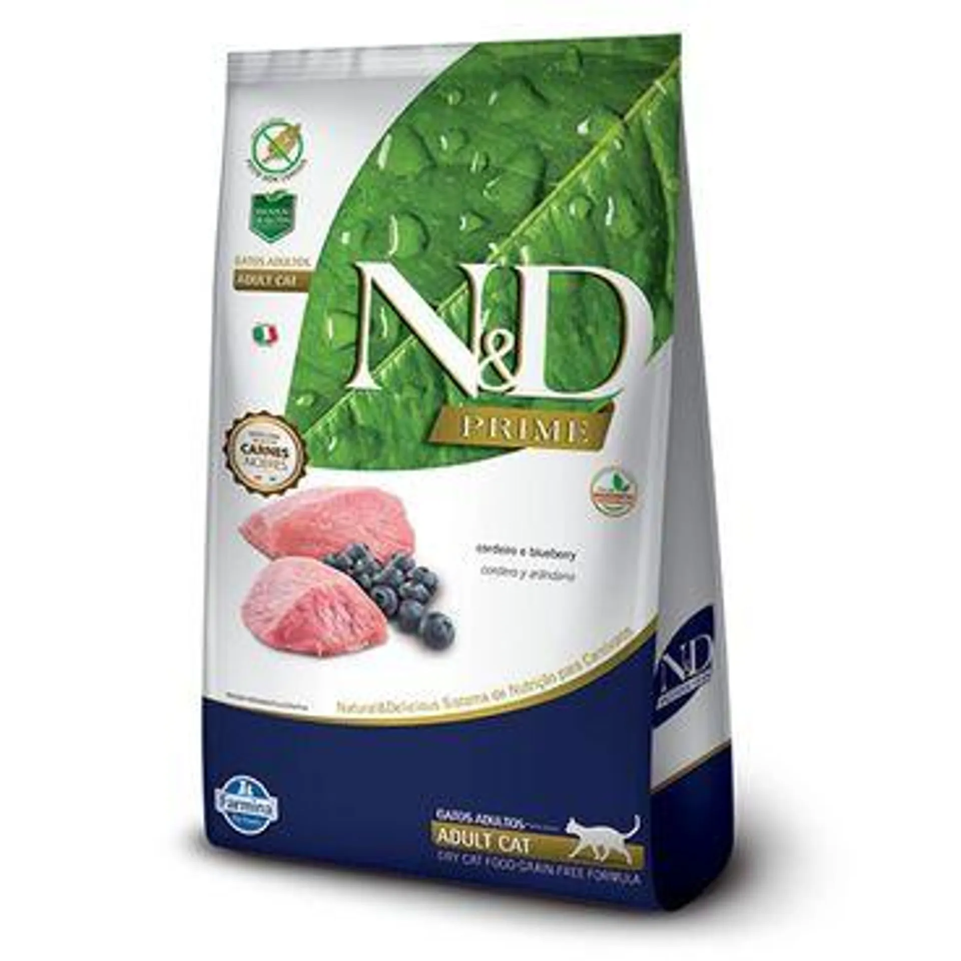 Ração N&D Prime Gatos Adultos Cordeiro e Blueberry 400 g