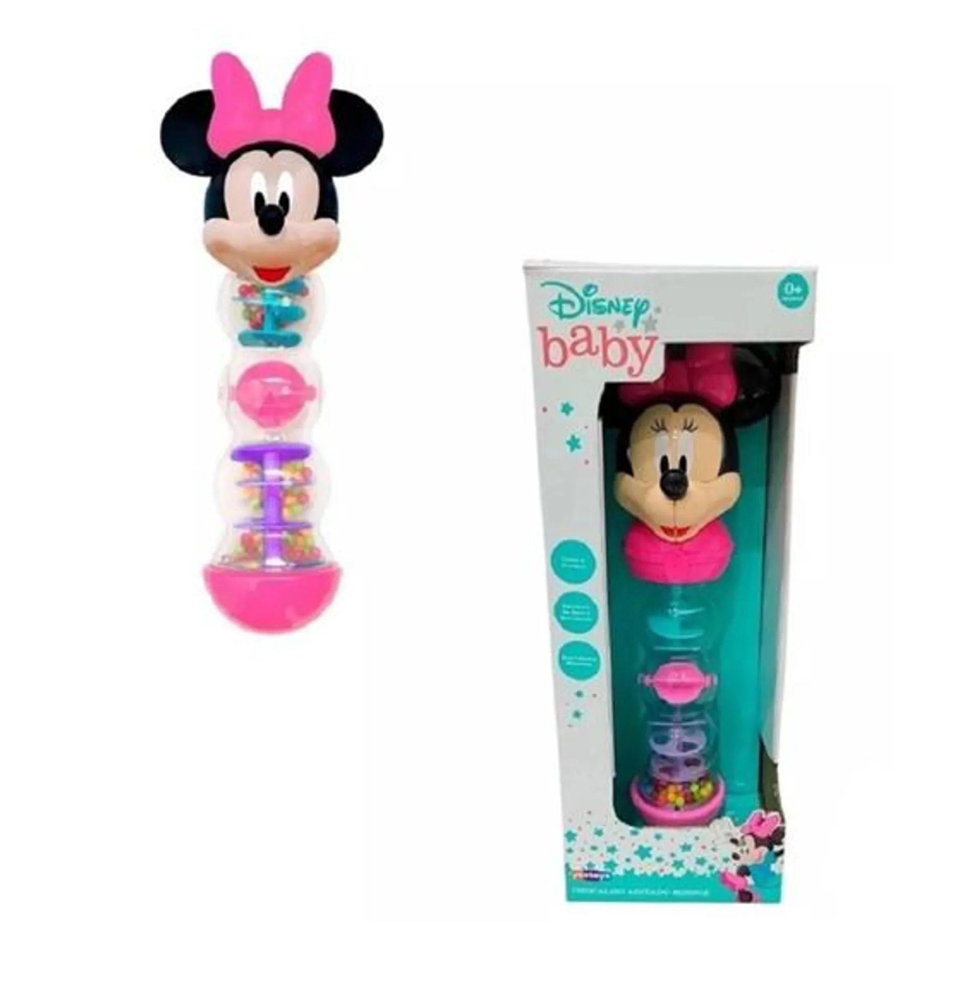 brinquedo chocalho agitado primeiras atividades minnie disney