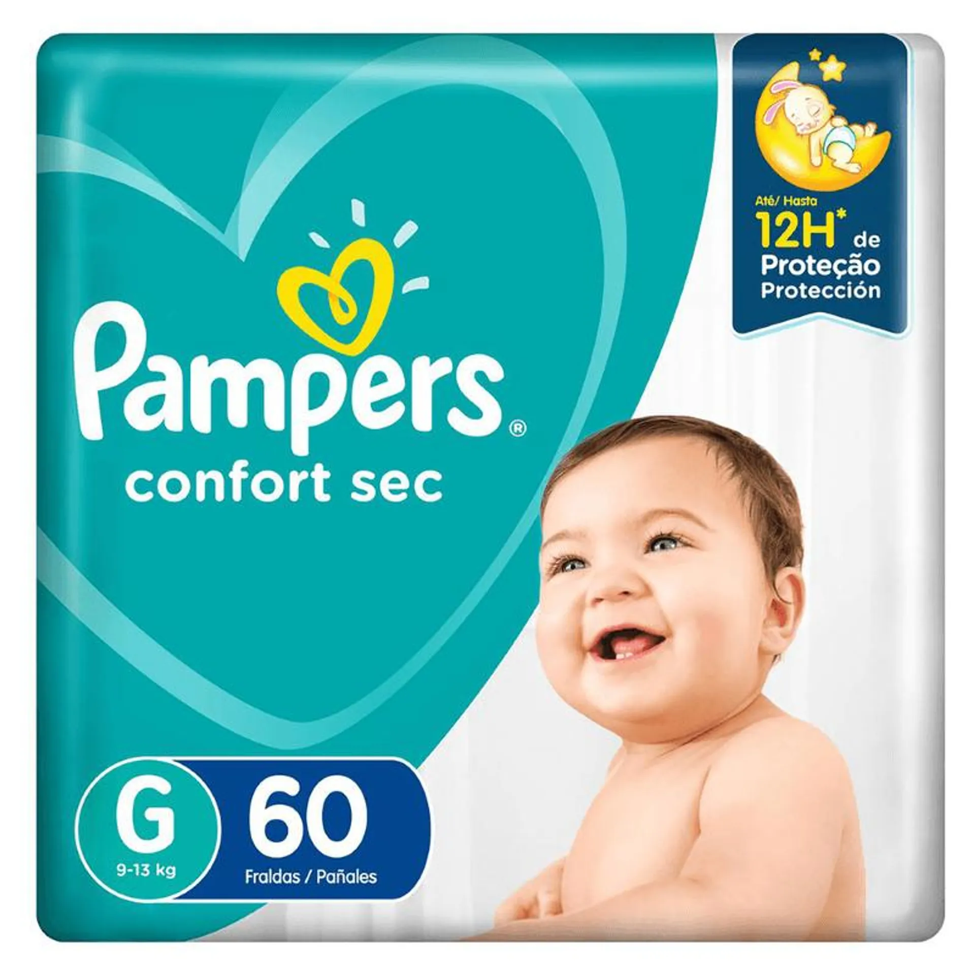 Fralda Pampers Confort Sec G - 60 unidades