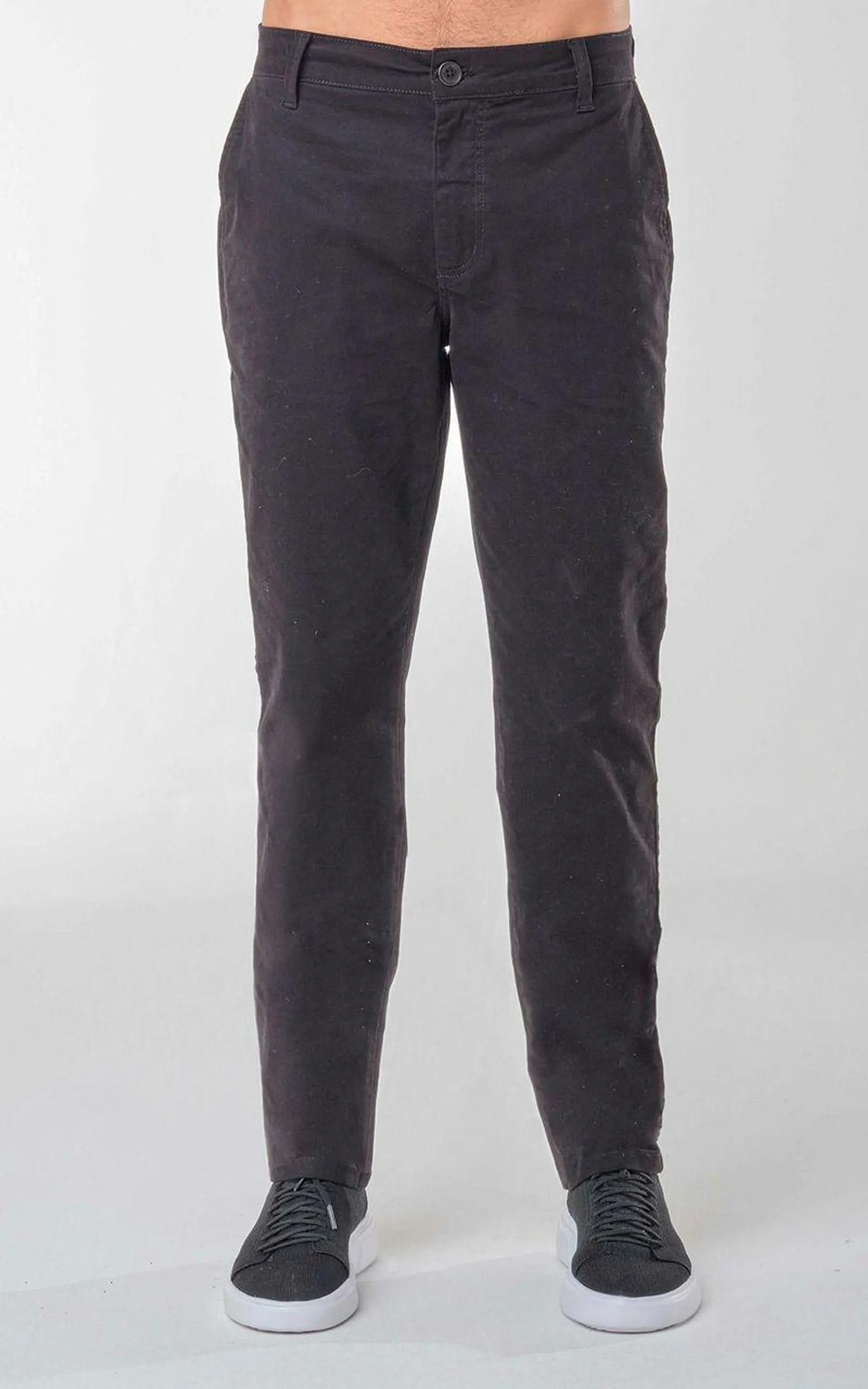 Calça Masculina Slim Casual Sarja - PRETO