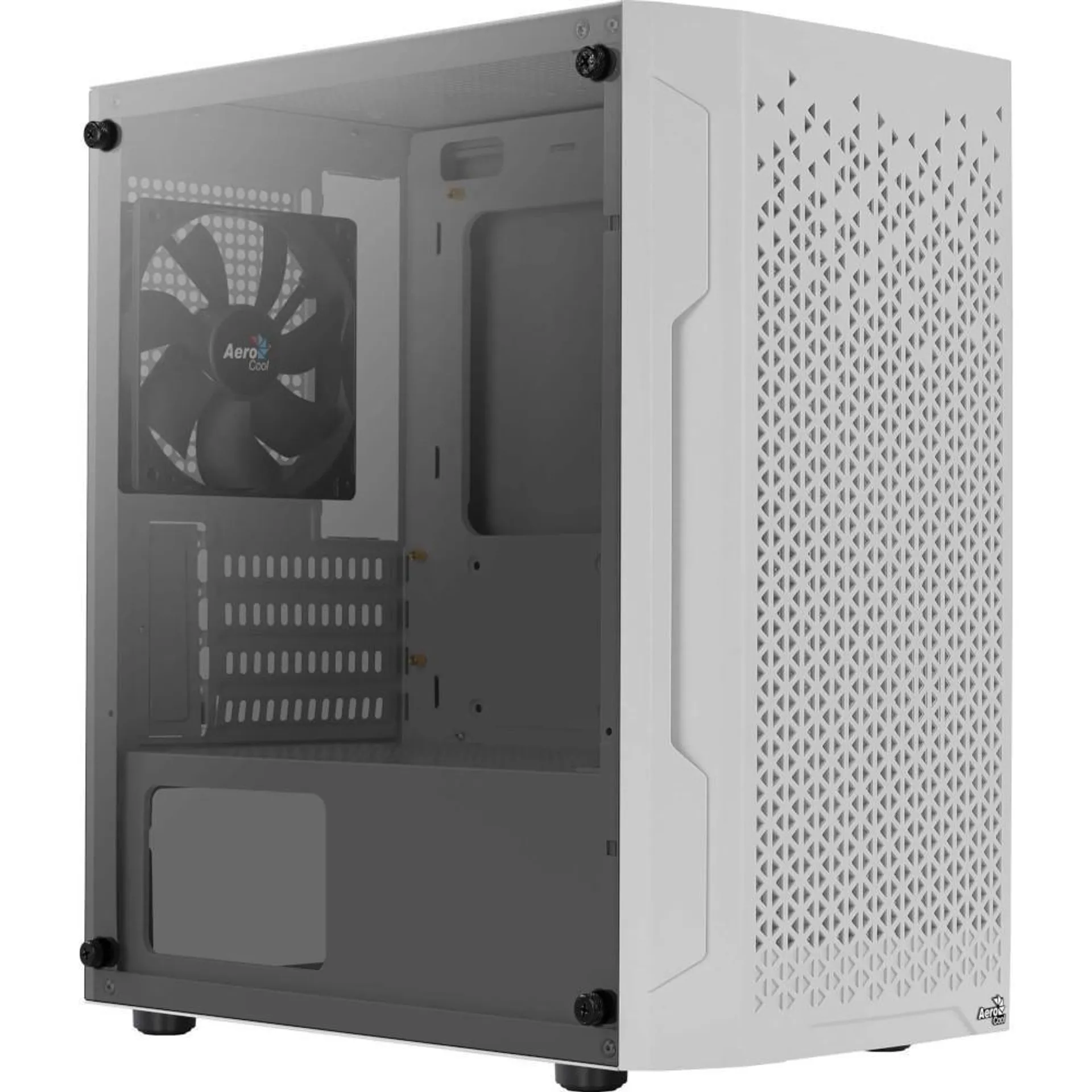 Gabinete Gamer Mini Torre, Aerocool Trinity V1 Branco, laterla de vidro temperado