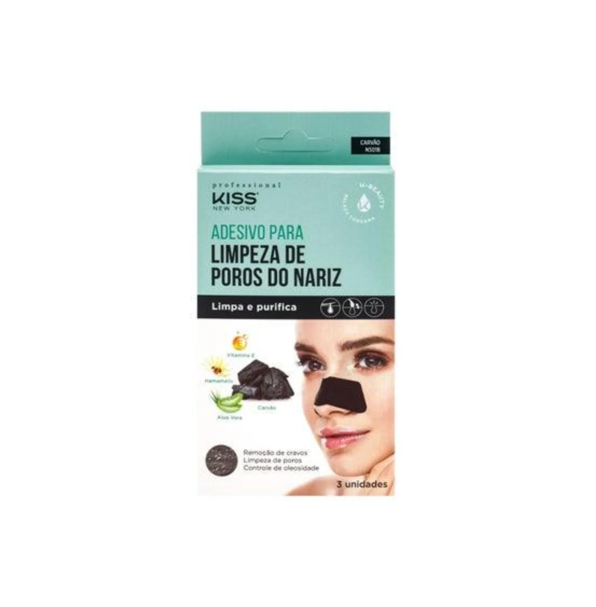 Adesivo Facial Kiss Limpeza Poros Nariz Ns01b