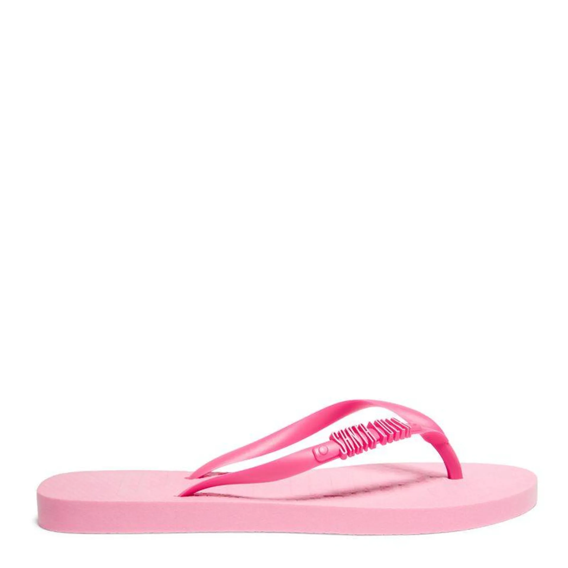 Chinelo Flip Flop Rosa Chiclete com Necessaire Transparente