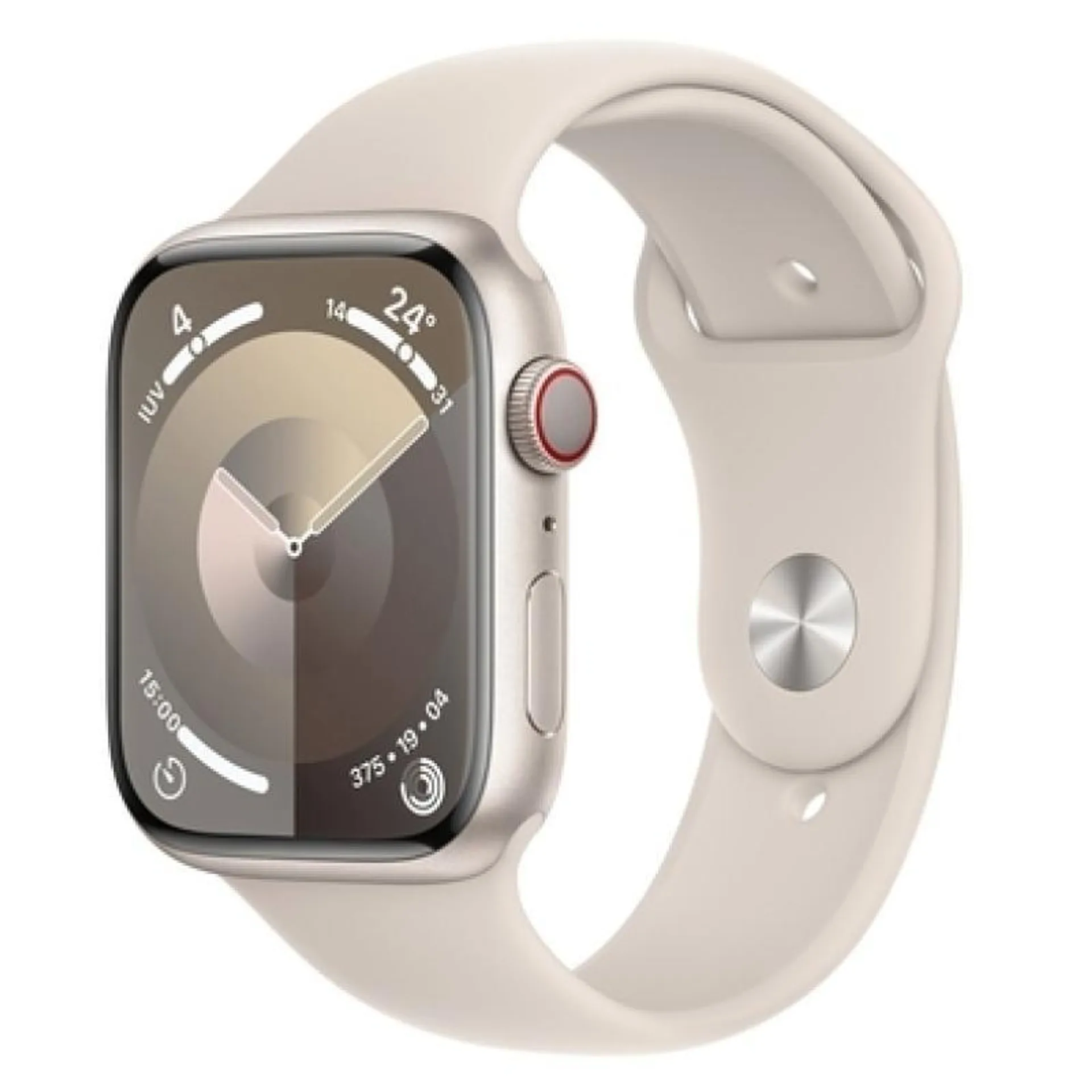 Apple Watch Series 9 (GPS 45 mm) Caixa Estelar de Alumínio com Pulseira Esportiva Estelar