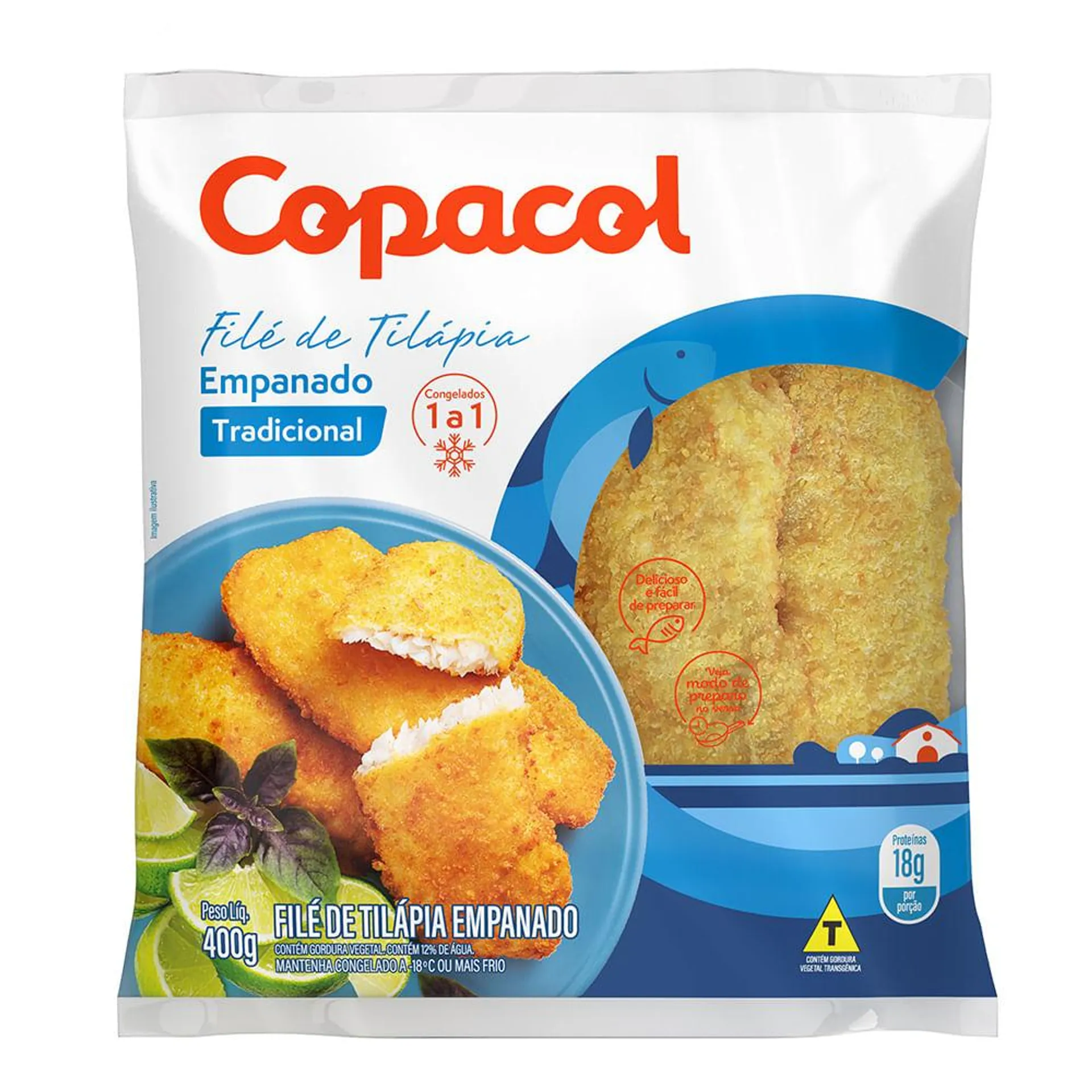 Filé Peixe Tilápia Empanado Copacol 400g