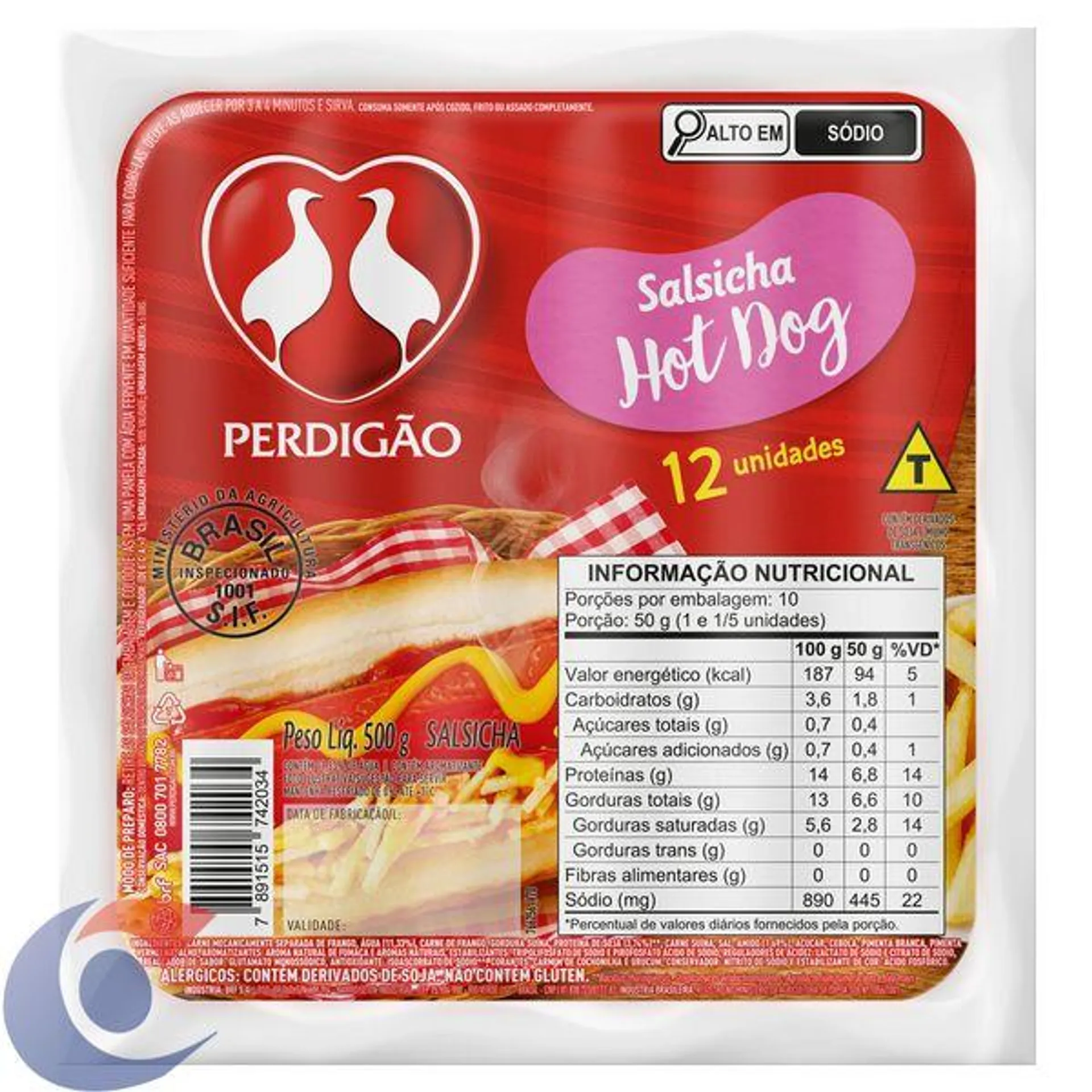 Salsicha Hot Dog Perdigão 500g