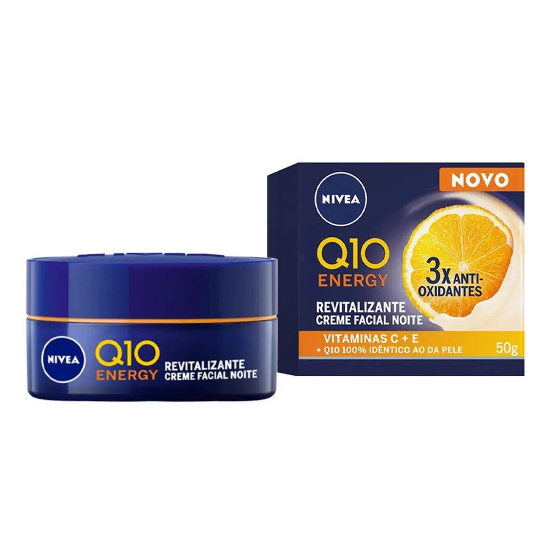 Creme facial antissinais noite Nivea Q10 Energy 50g