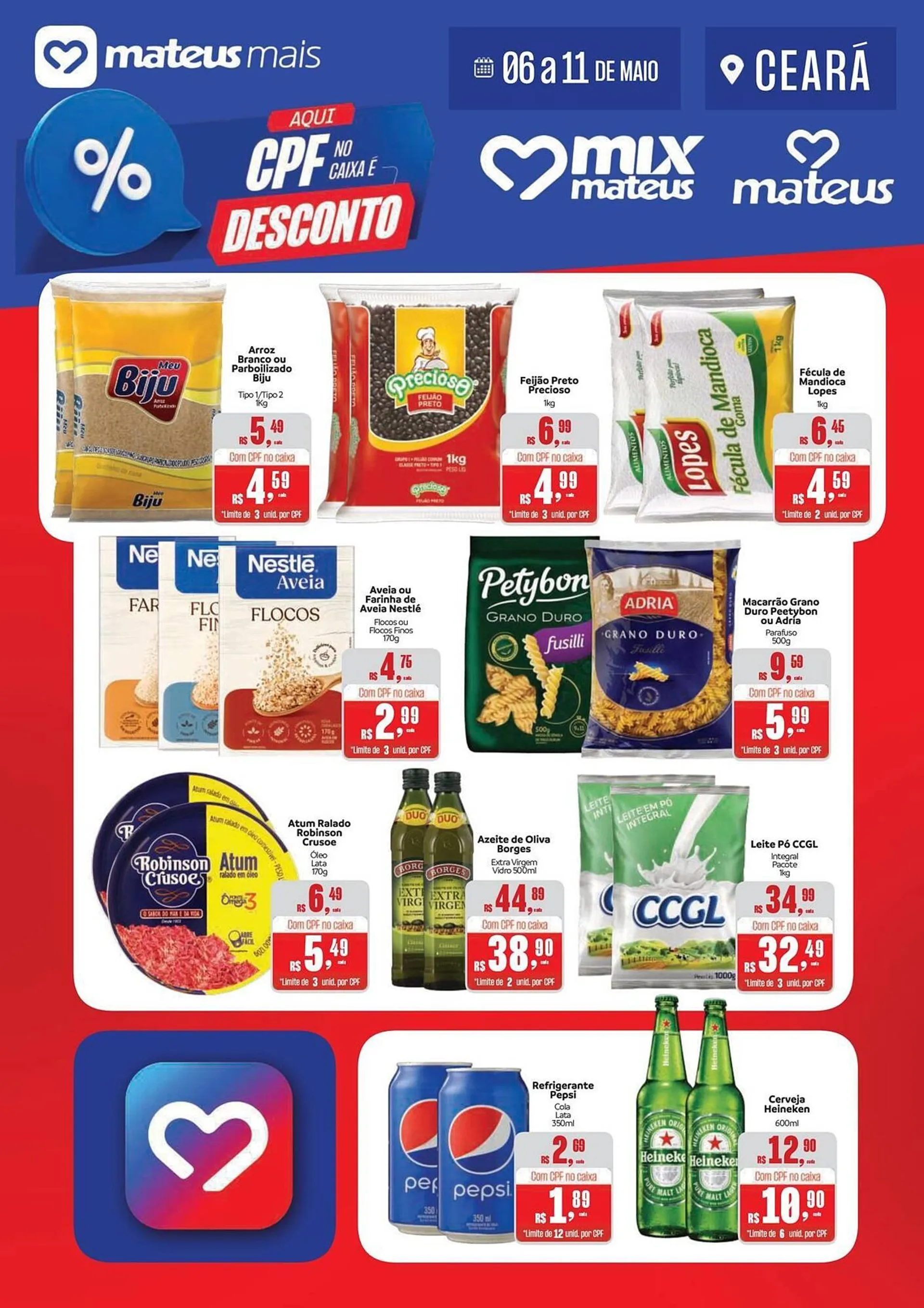 Encarte de Catálogo Supermercados Mateus 6 de maio até 11 de maio 2025 - Pagina 1