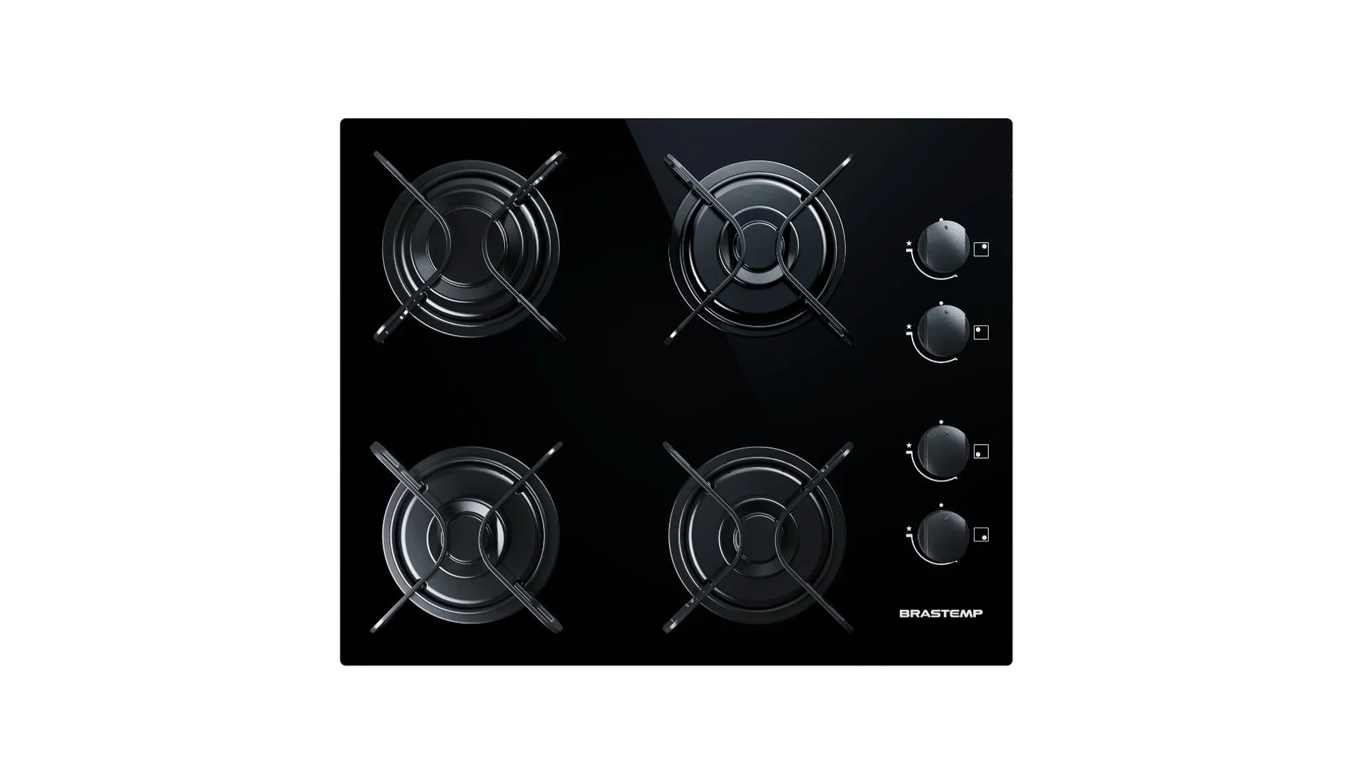 Cooktop 4 bocas Brastemp com grades piatina e acendimento automático - BDD61AE